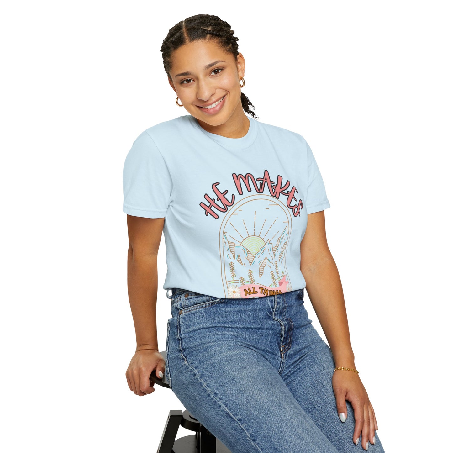 'He Makes All Things New' Unisex Garment-Dyed T-shirt