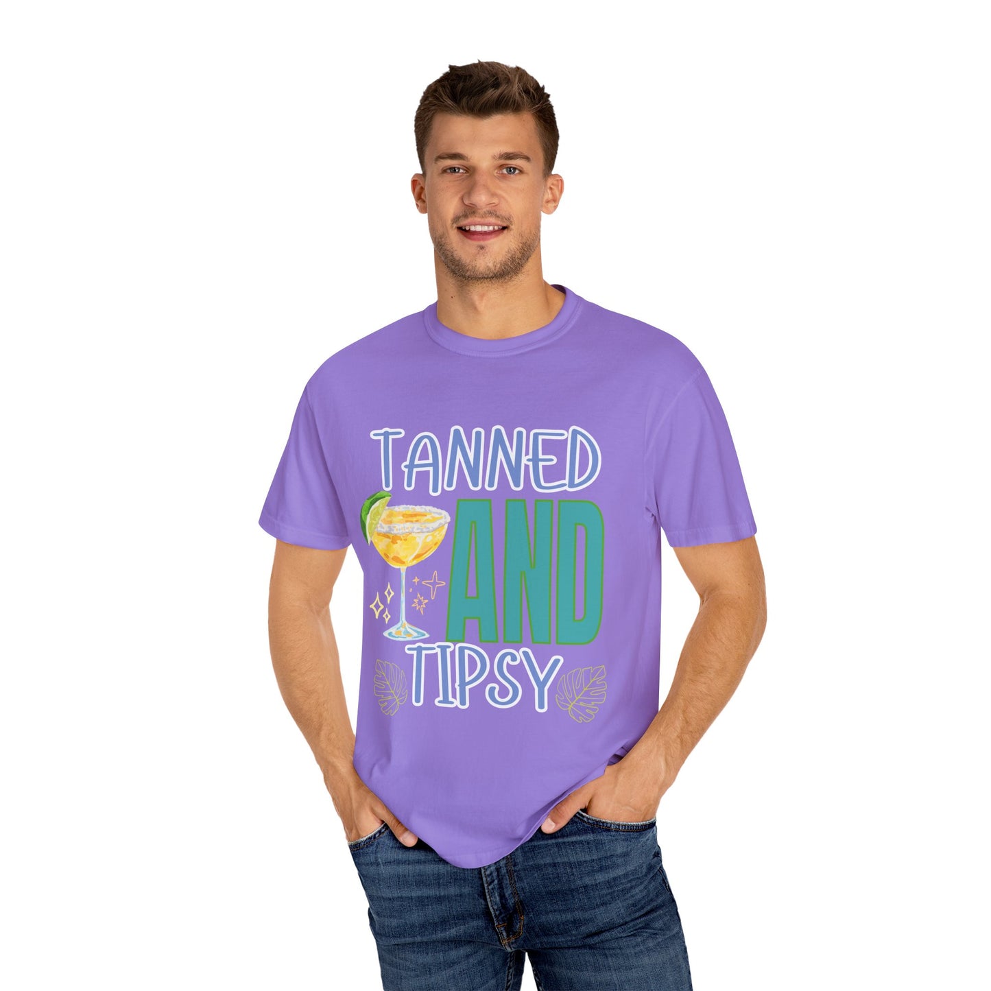 'Tanned and Tipsy' Unisex Garment-Dyed T-shirt