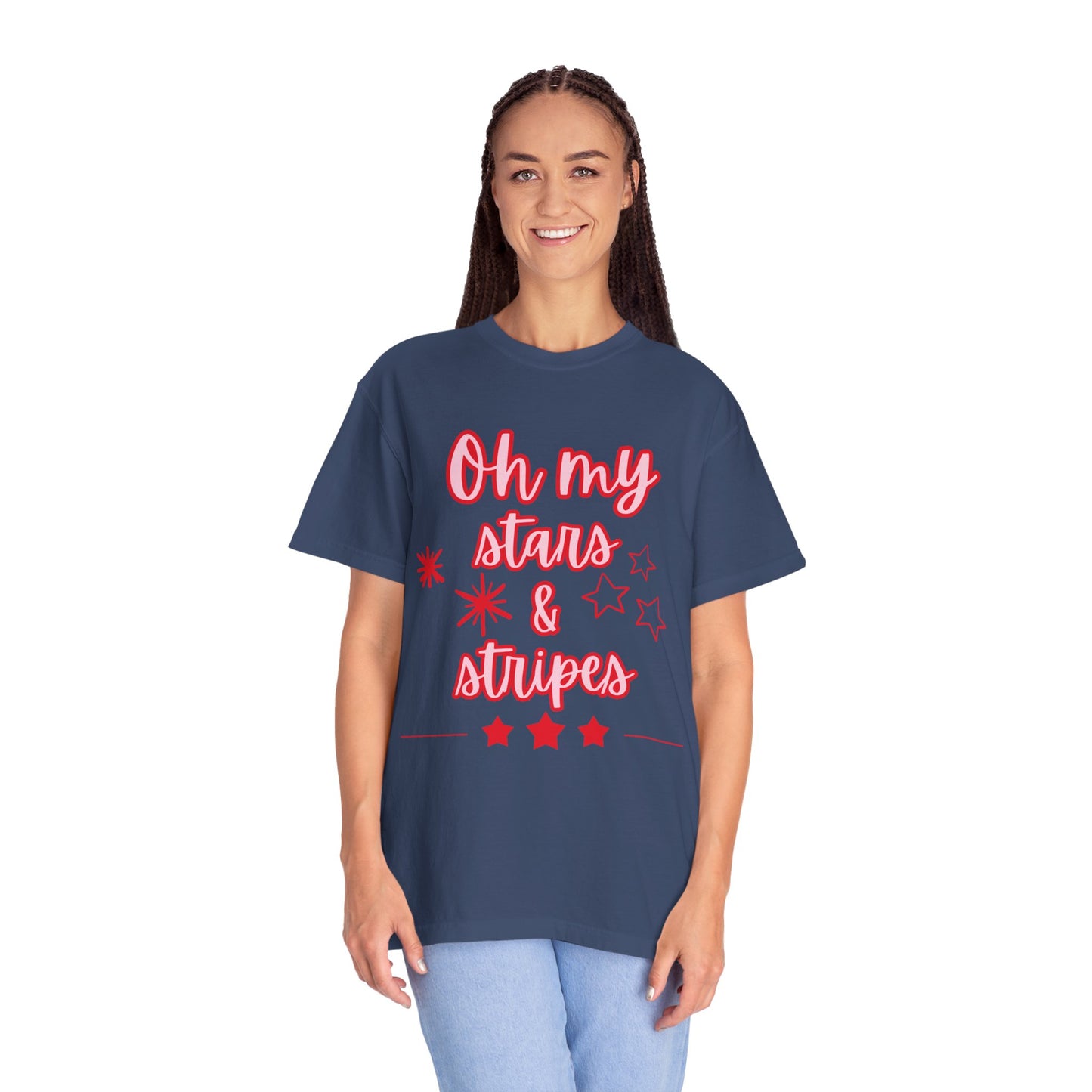 'Oh My Stars & Stripes' Unisex Garment-Dyed T-shirt