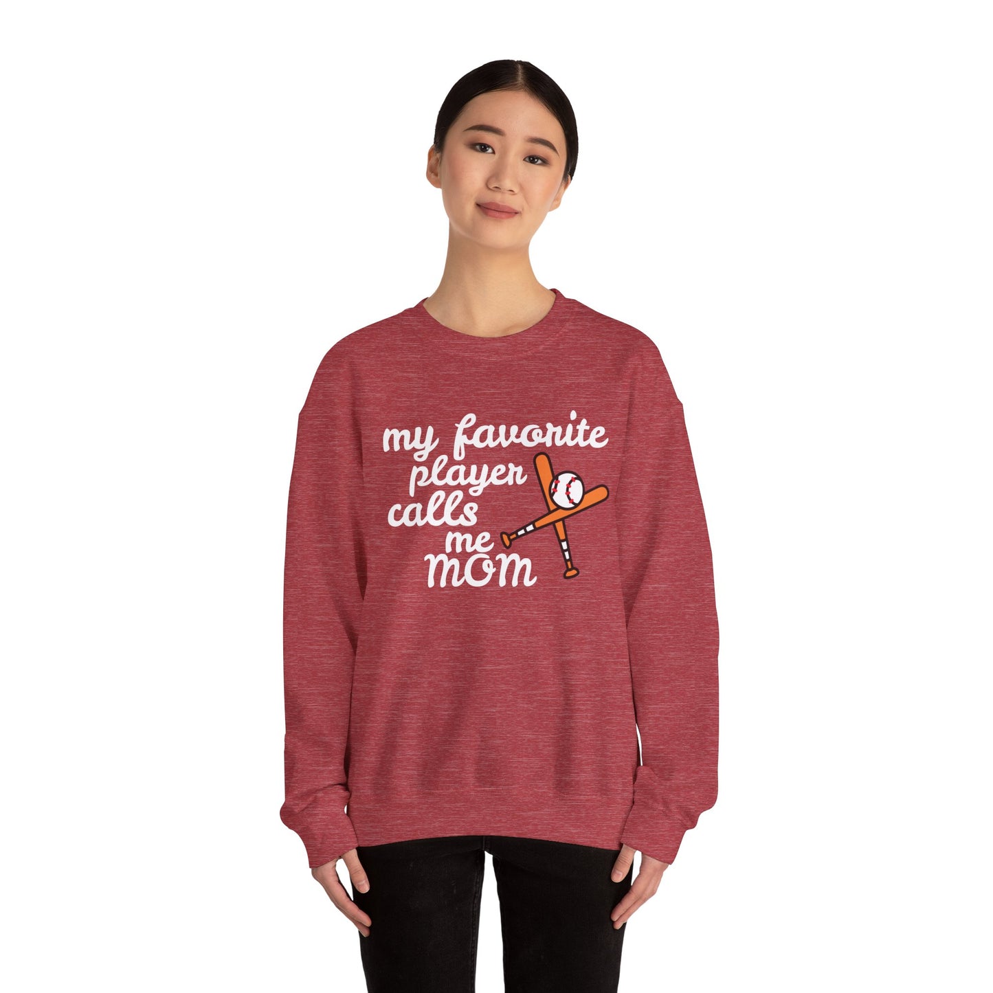 'My Favorite Player Calls Me Mom' Unisex Heavy Blend™ Crewneck Sweatshirt