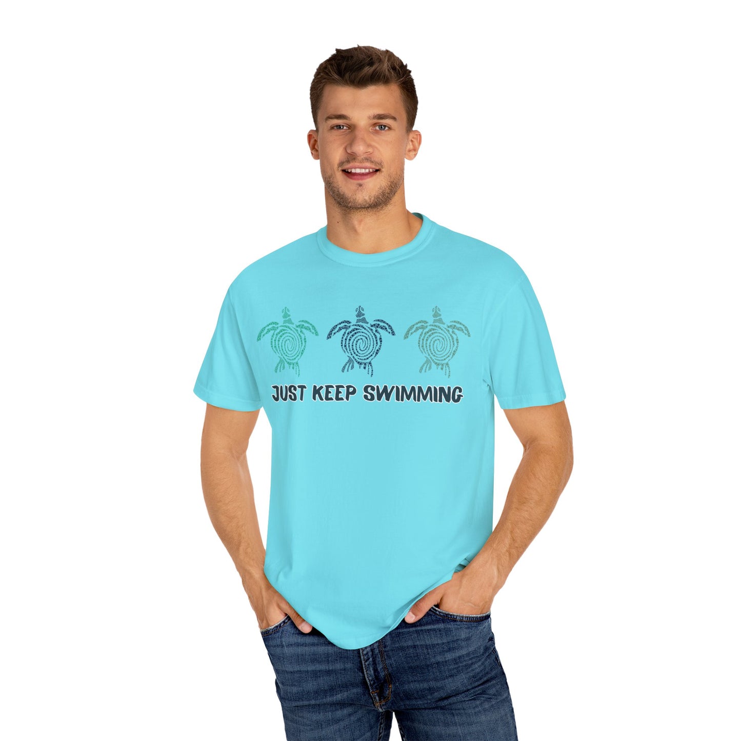 'Just Keep Swimming' Unisex Garment-Dyed T-shirt