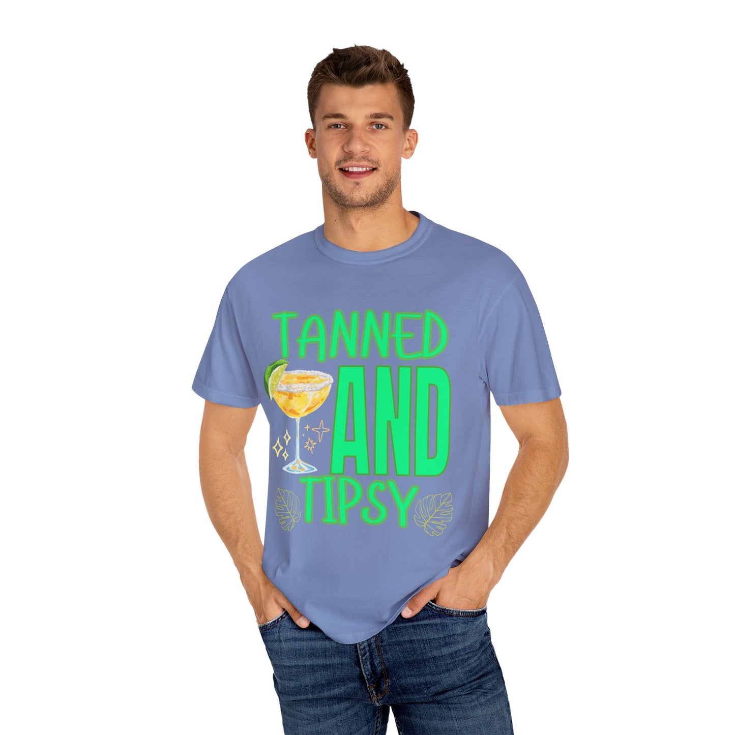 'Tanned and Tipsy' Unisex Garment-Dyed T-shirt