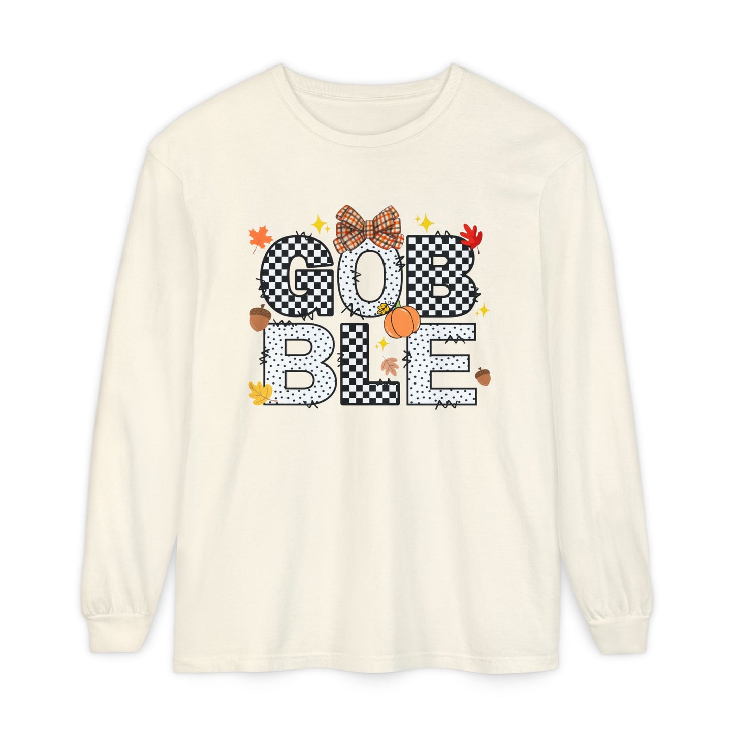 'Gobble' Unisex Garment-dyed Long Sleeve T-Shirt
