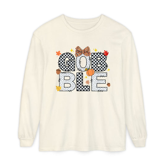 'Gobble' Unisex Garment-dyed Long Sleeve T-Shirt