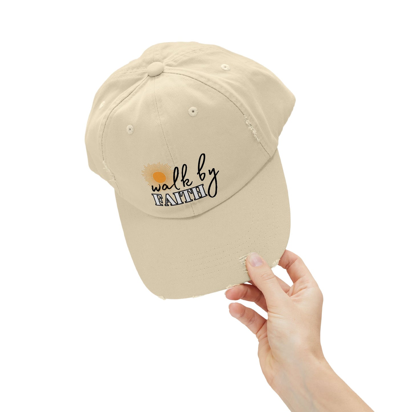'Walk by Faith' Unisex Distressed Cap