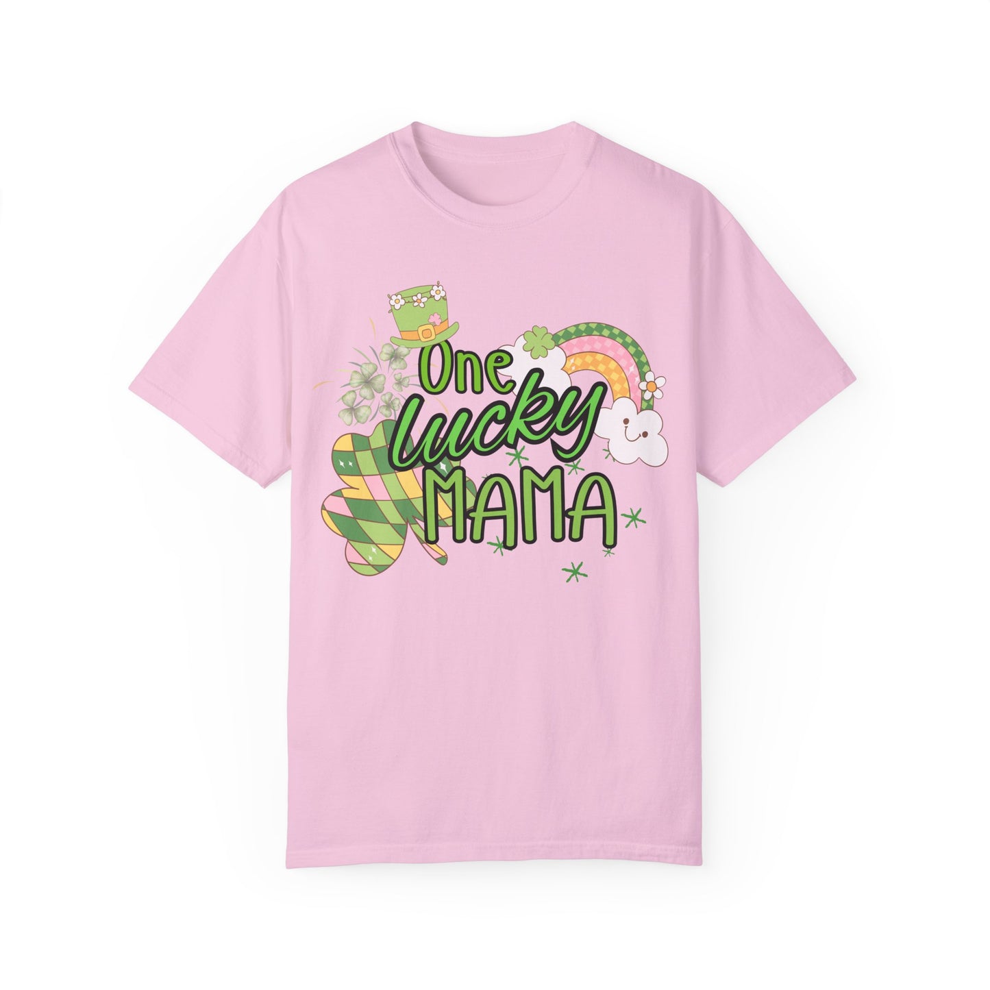 'One Lucky Mama' Unisex Garment-Dyed T-shirt