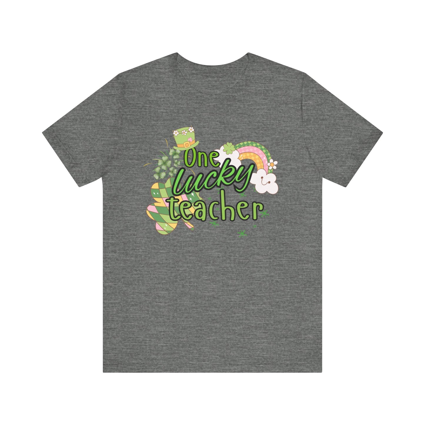 'One Lucky Teacher' Unisex Jersey Short Sleeve Tee
