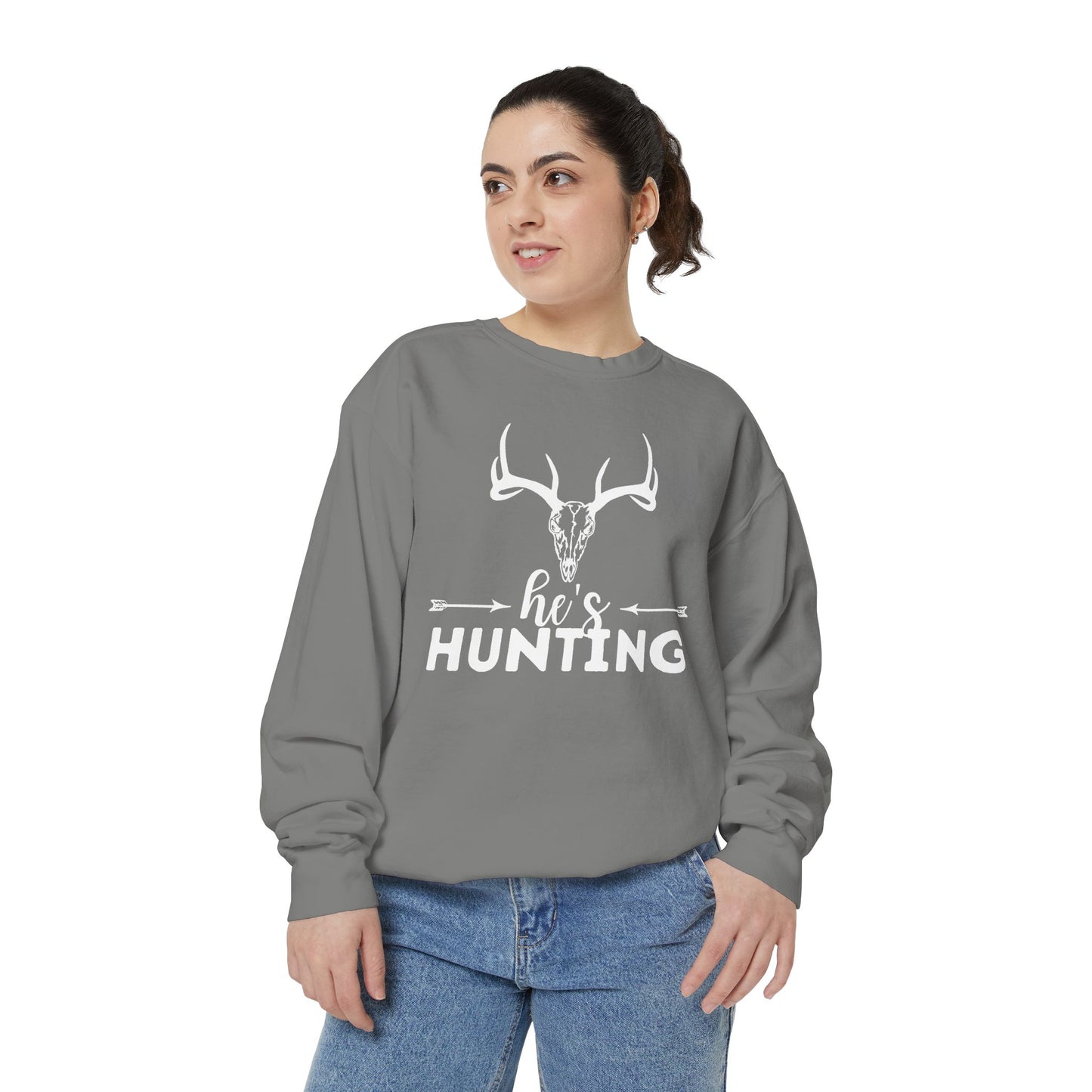 'he's hunting' Unisex Garment-Dyed Sweatshirt
