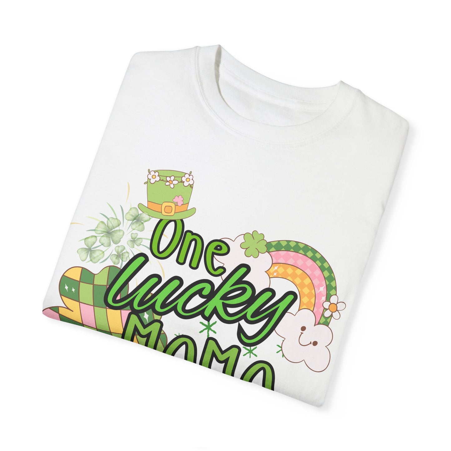 'One Lucky Mama' Unisex Garment-Dyed T-shirt