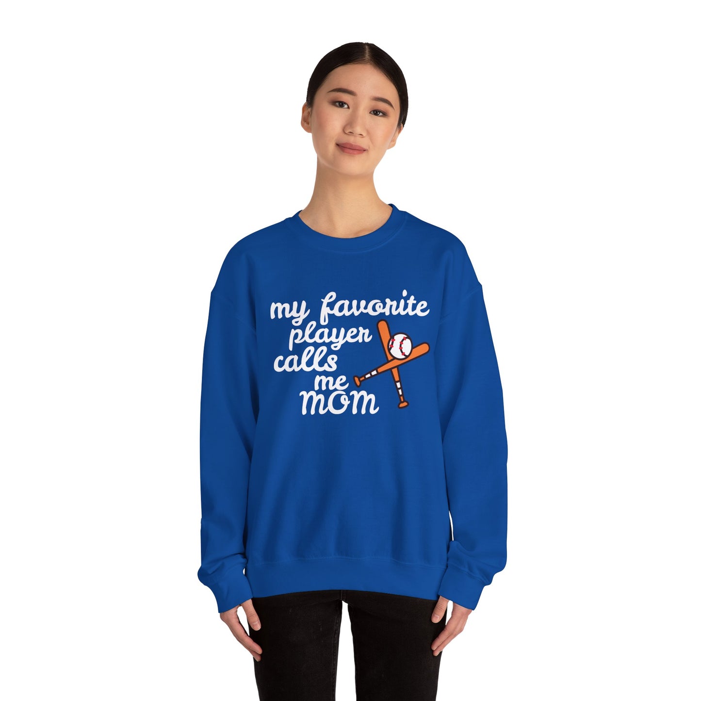 'My Favorite Player Calls Me Mom' Unisex Heavy Blend™ Crewneck Sweatshirt