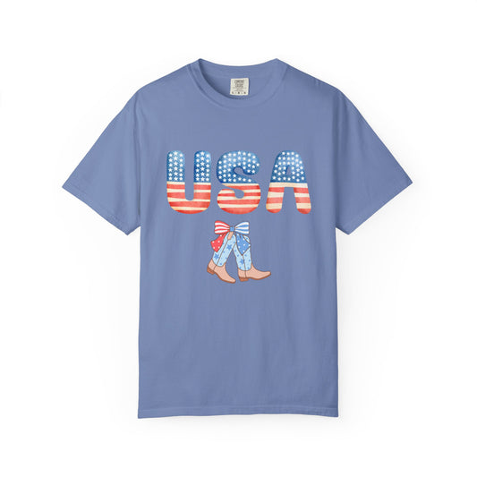 'USA' Unisex Garment-Dyed T-shirt