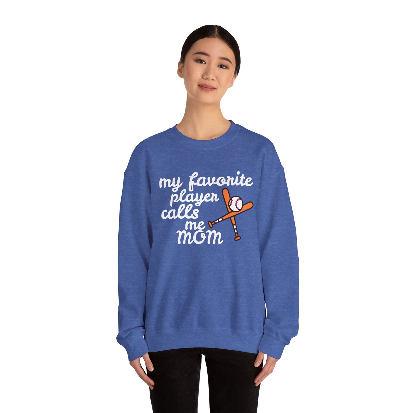 'My Favorite Player Calls Me Mom' Unisex Heavy Blend™ Crewneck Sweatshirt