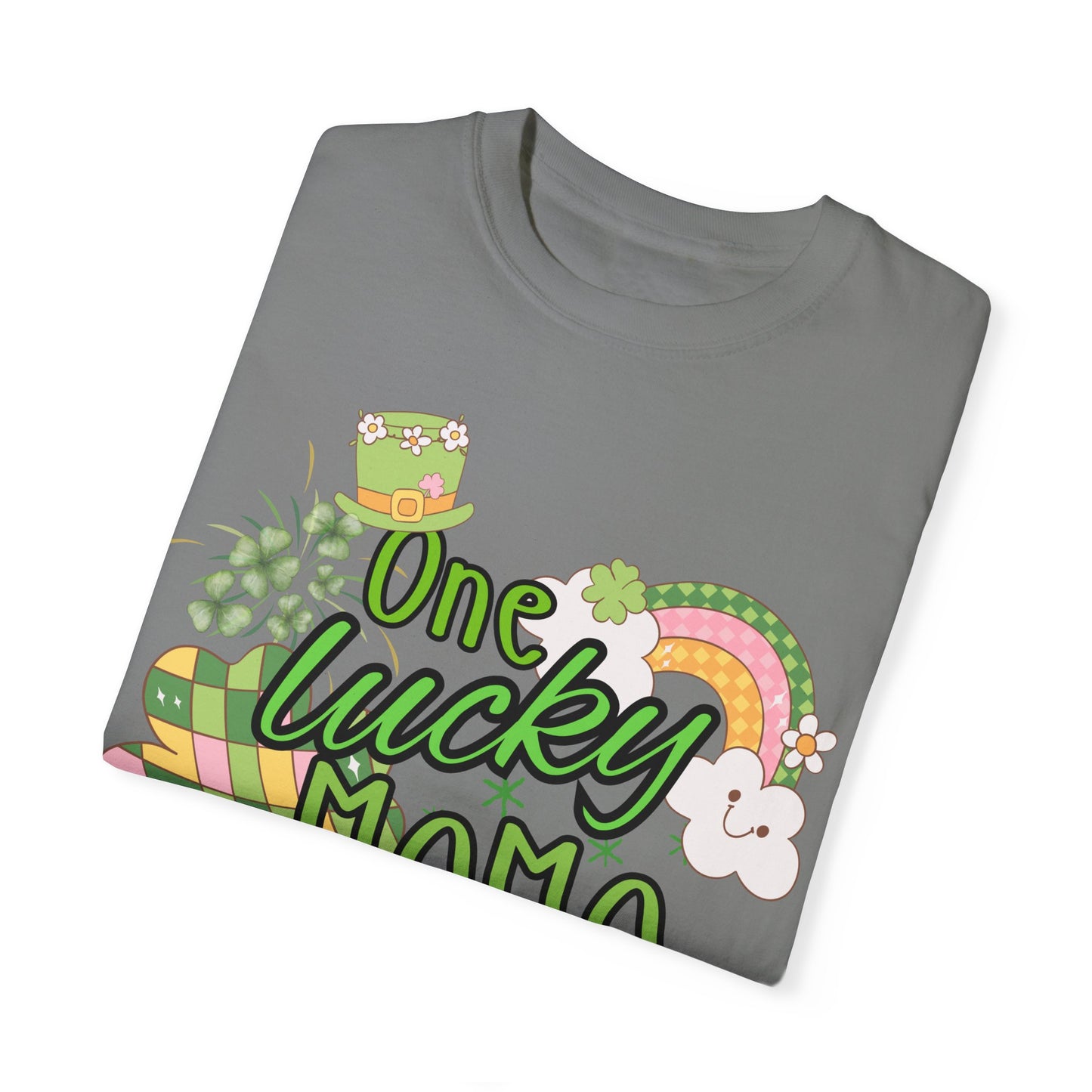 'One Lucky Mama' Unisex Garment-Dyed T-shirt