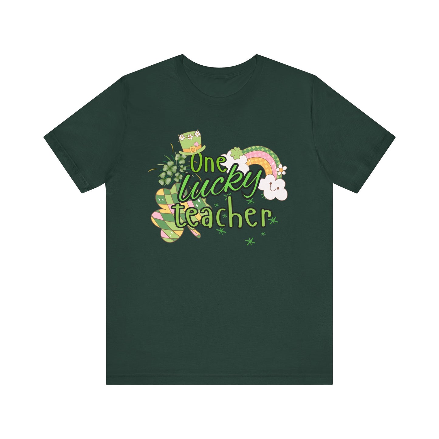 'One Lucky Teacher' Unisex Jersey Short Sleeve Tee