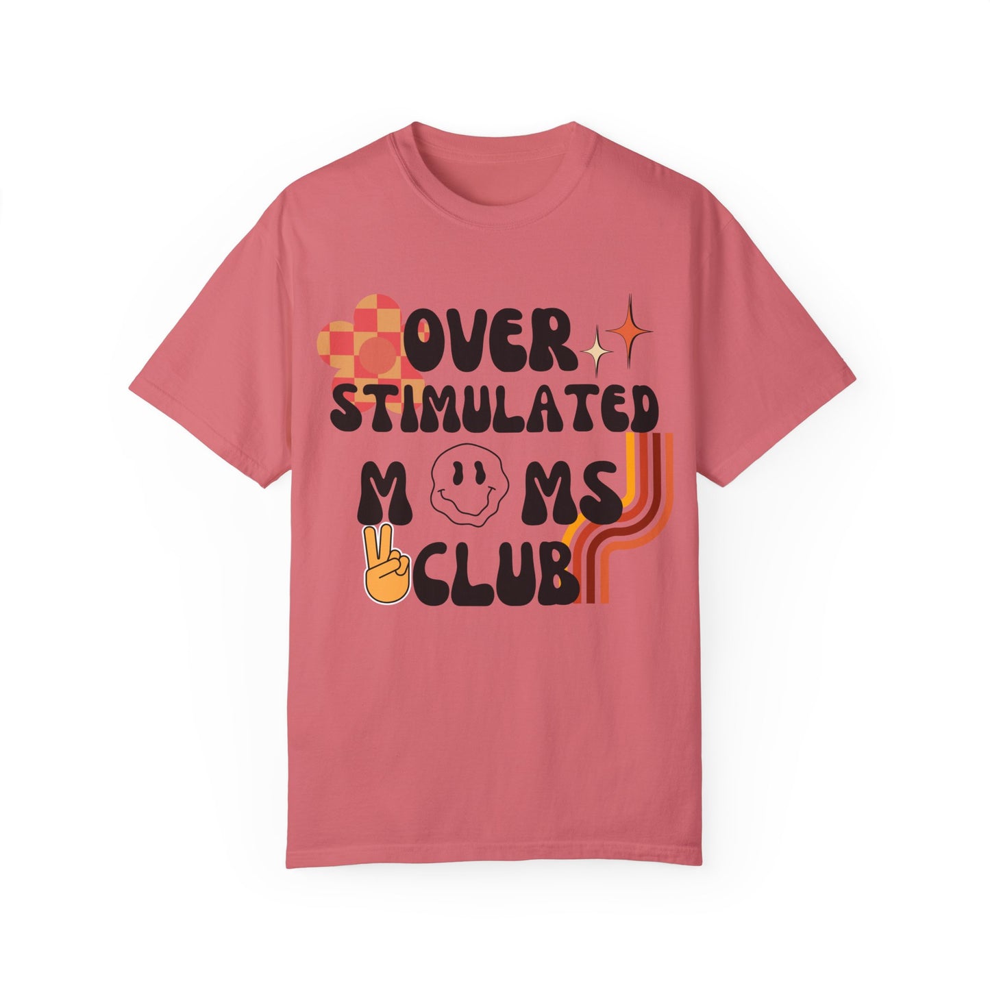 'Retro Over Stimulated Moms Club' Unisex Garment-Dyed T-shirt