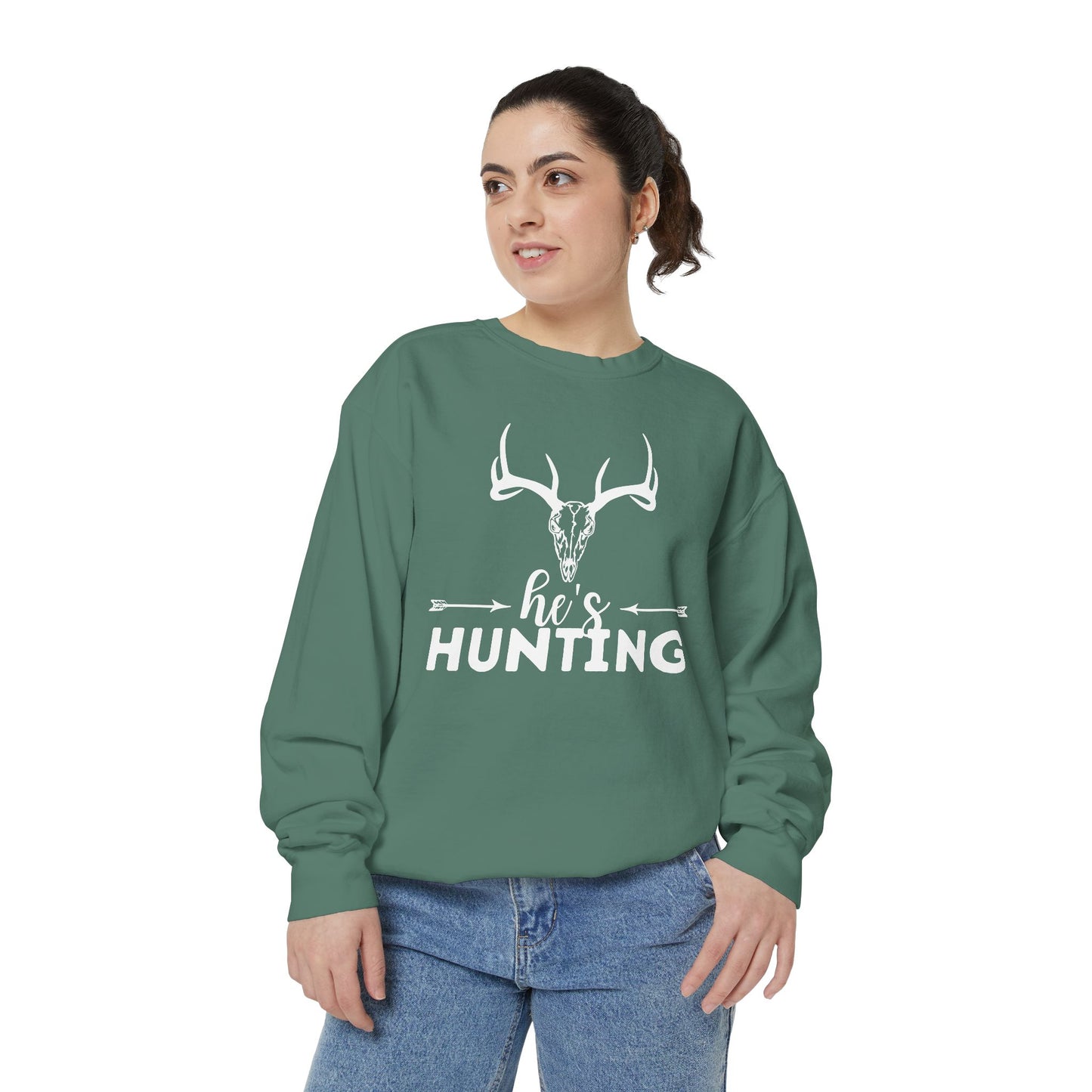 'he's hunting' Unisex Garment-Dyed Sweatshirt