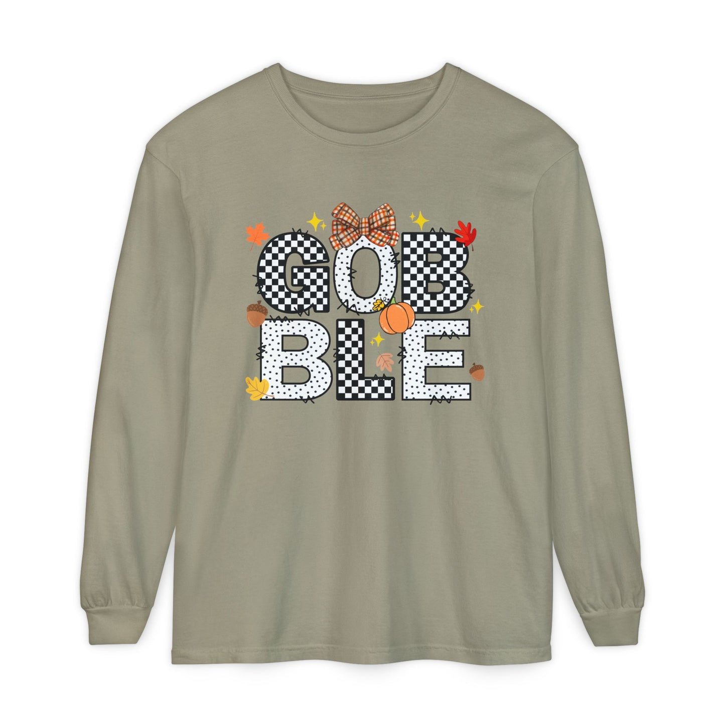 'Gobble' Unisex Garment-dyed Long Sleeve T-Shirt
