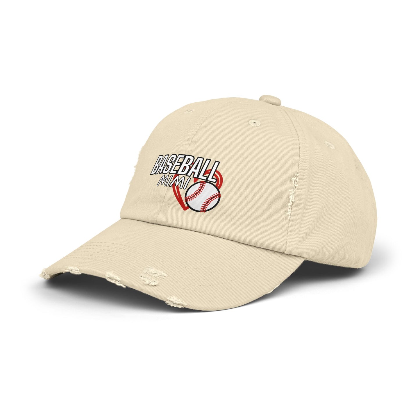 'Baseball Mimi' Unisex Distressed Cap