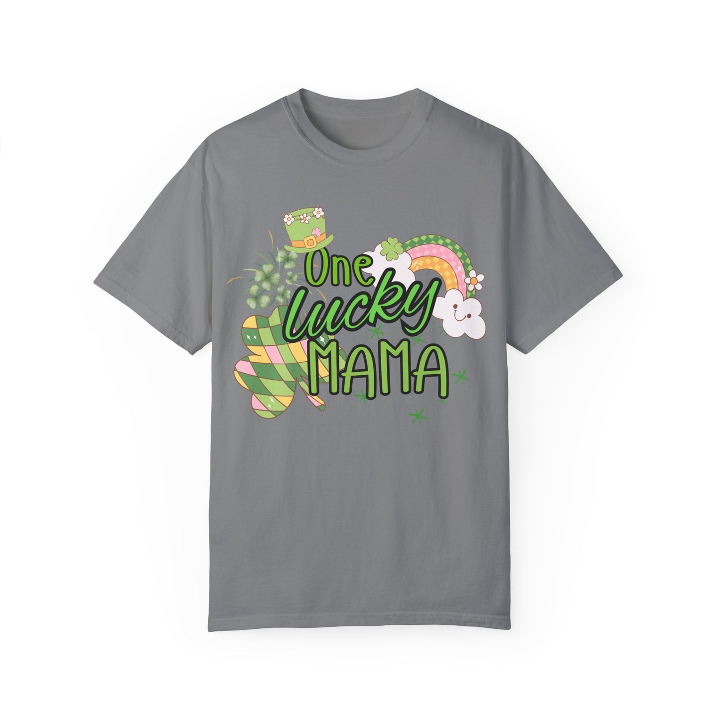 'One Lucky Mama' Unisex Garment-Dyed T-shirt