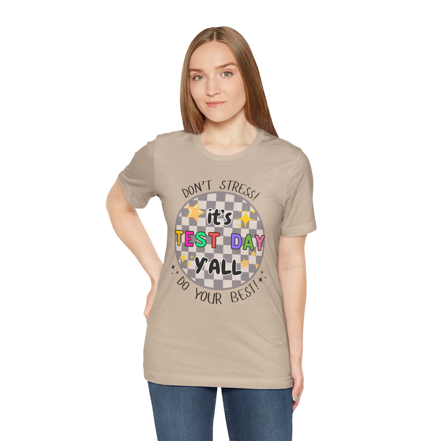 'It's Test Day Y'all' Unisex Jersey Short Sleeve Tee