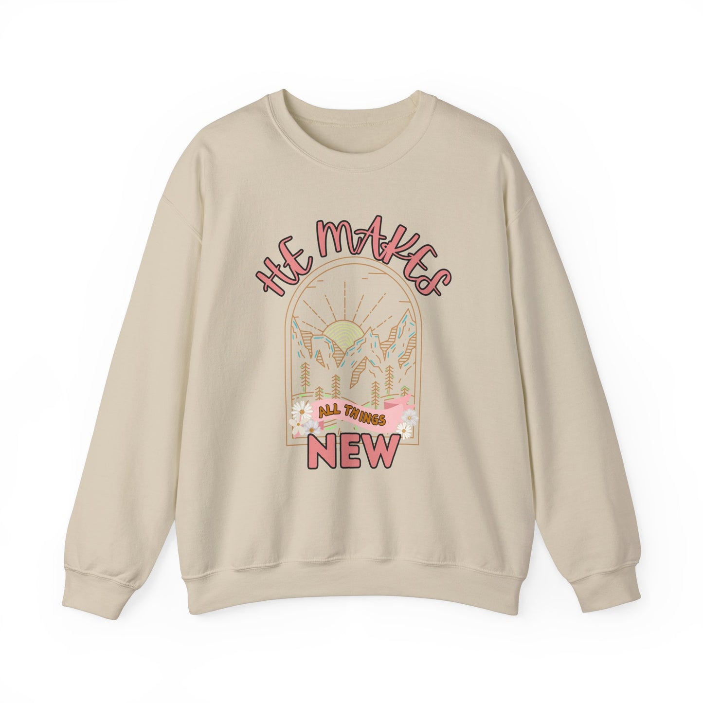 'He Makes All Things New' Unisex Heavy Blend™ Crewneck Sweatshirt