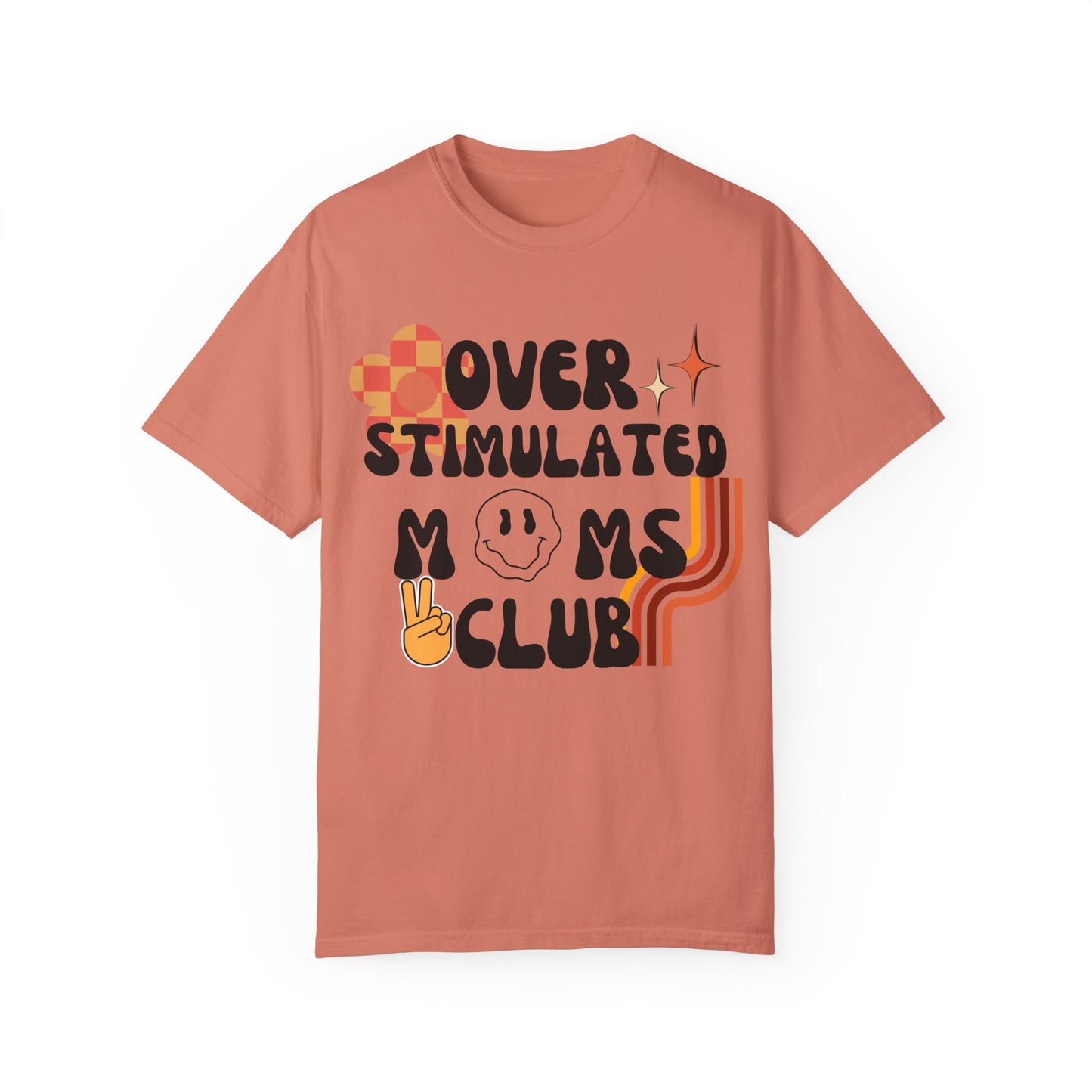 'Retro Over Stimulated Moms Club' Unisex Garment-Dyed T-shirt