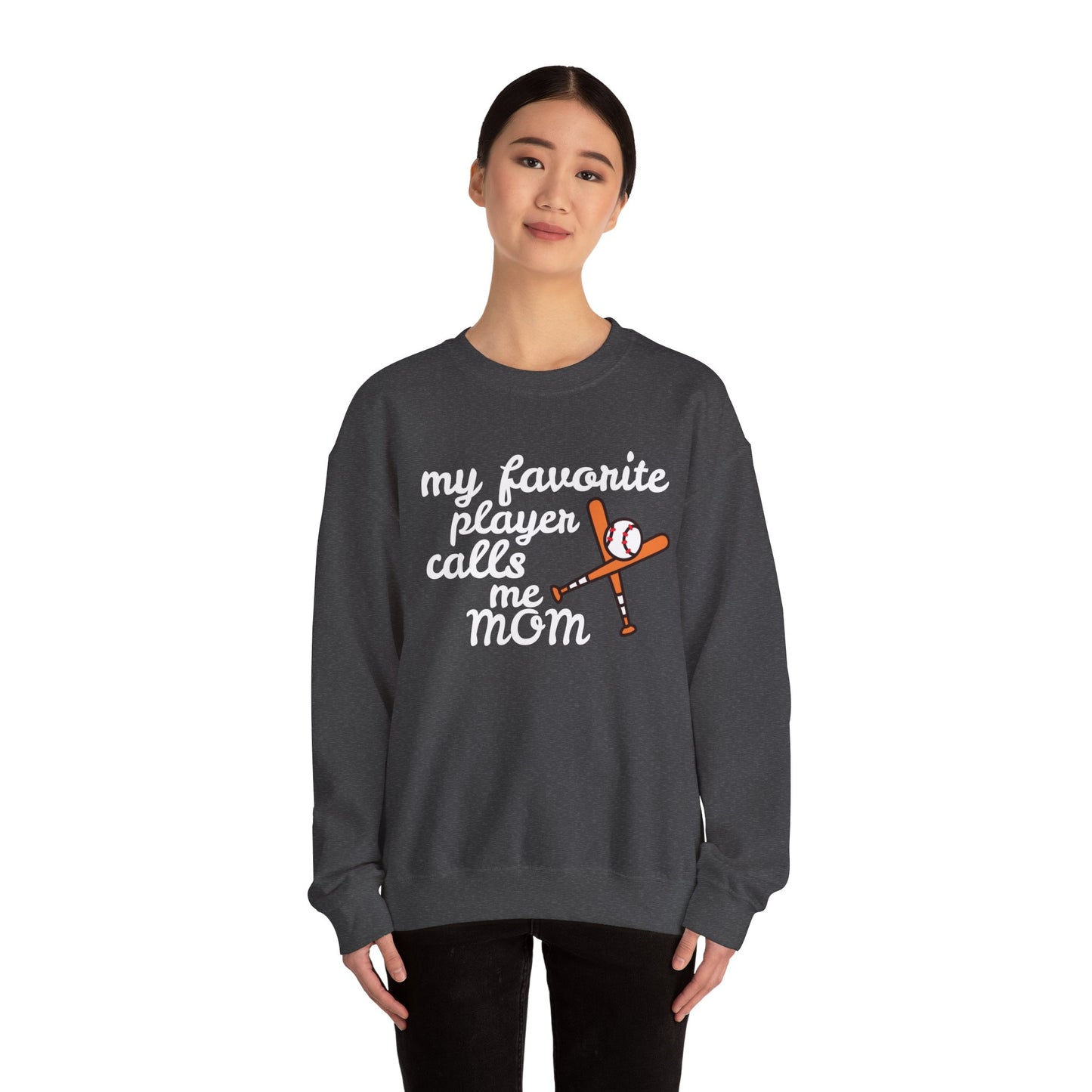 'My Favorite Player Calls Me Mom' Unisex Heavy Blend™ Crewneck Sweatshirt