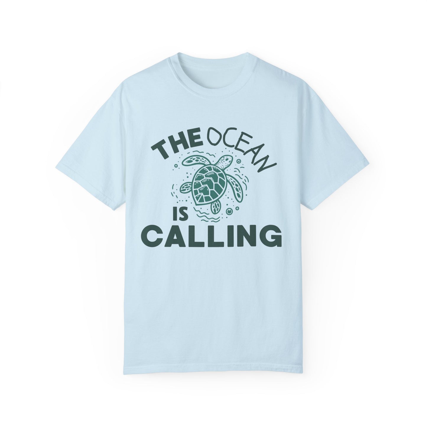 'The Ocean Is Calling' Unisex Garment-Dyed T-shirt