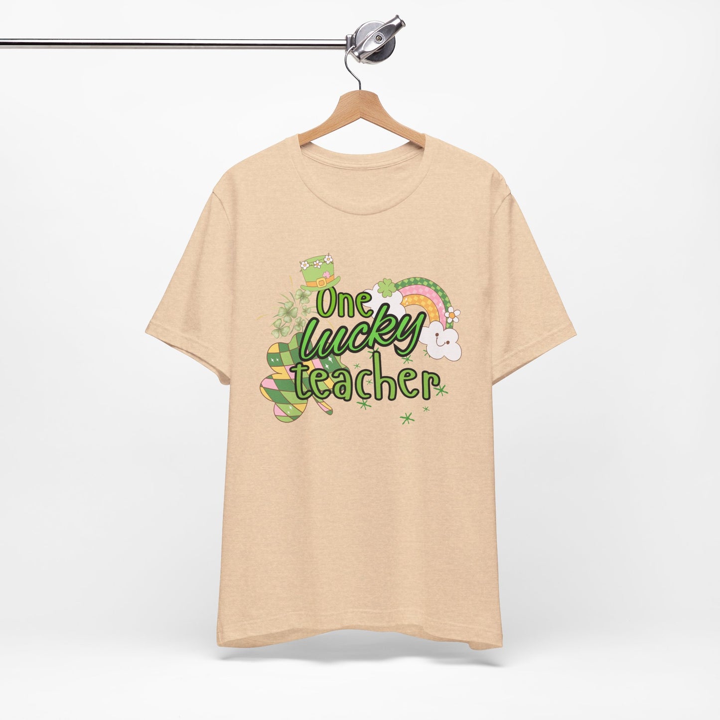 'One Lucky Teacher' Unisex Jersey Short Sleeve Tee