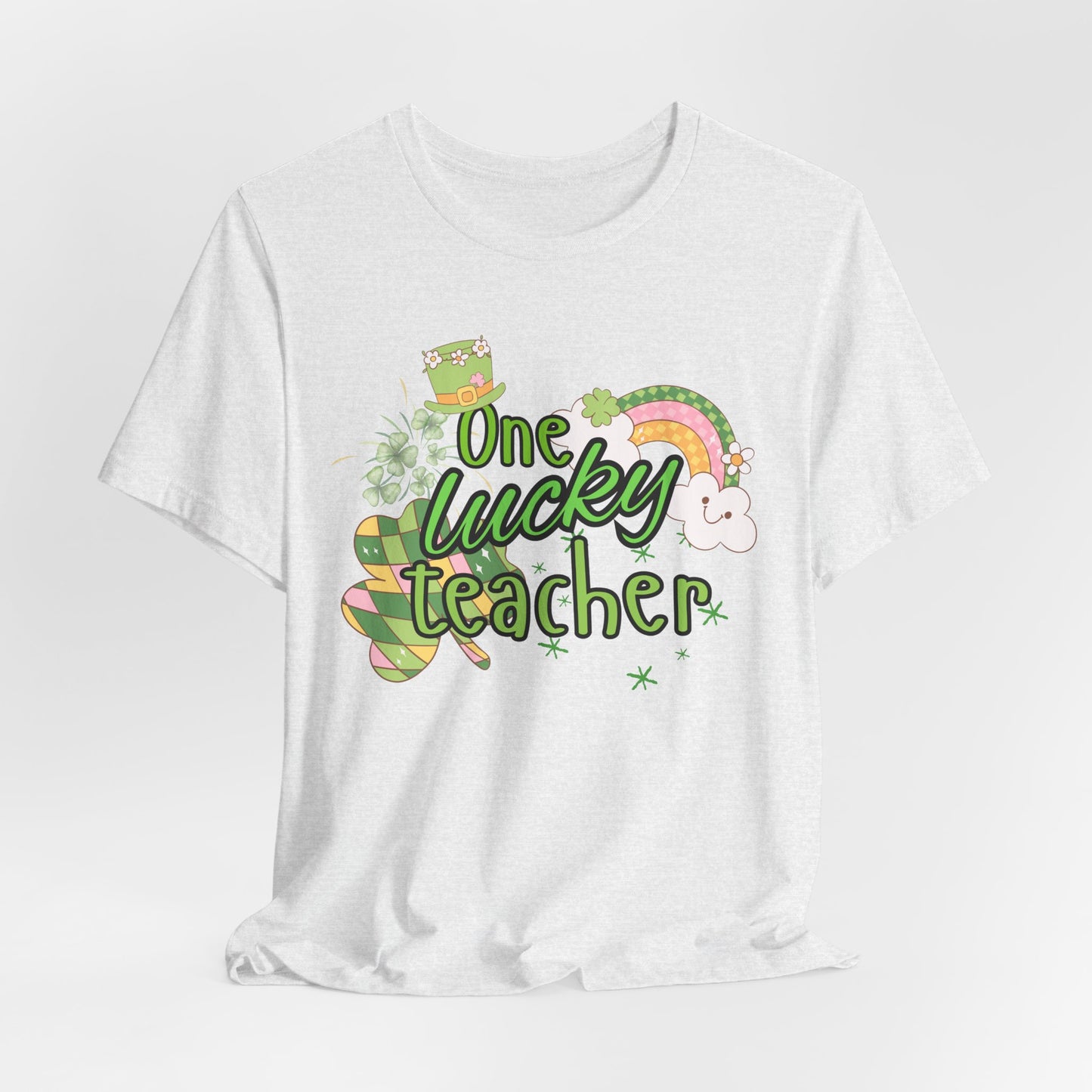 'One Lucky Teacher' Unisex Jersey Short Sleeve Tee