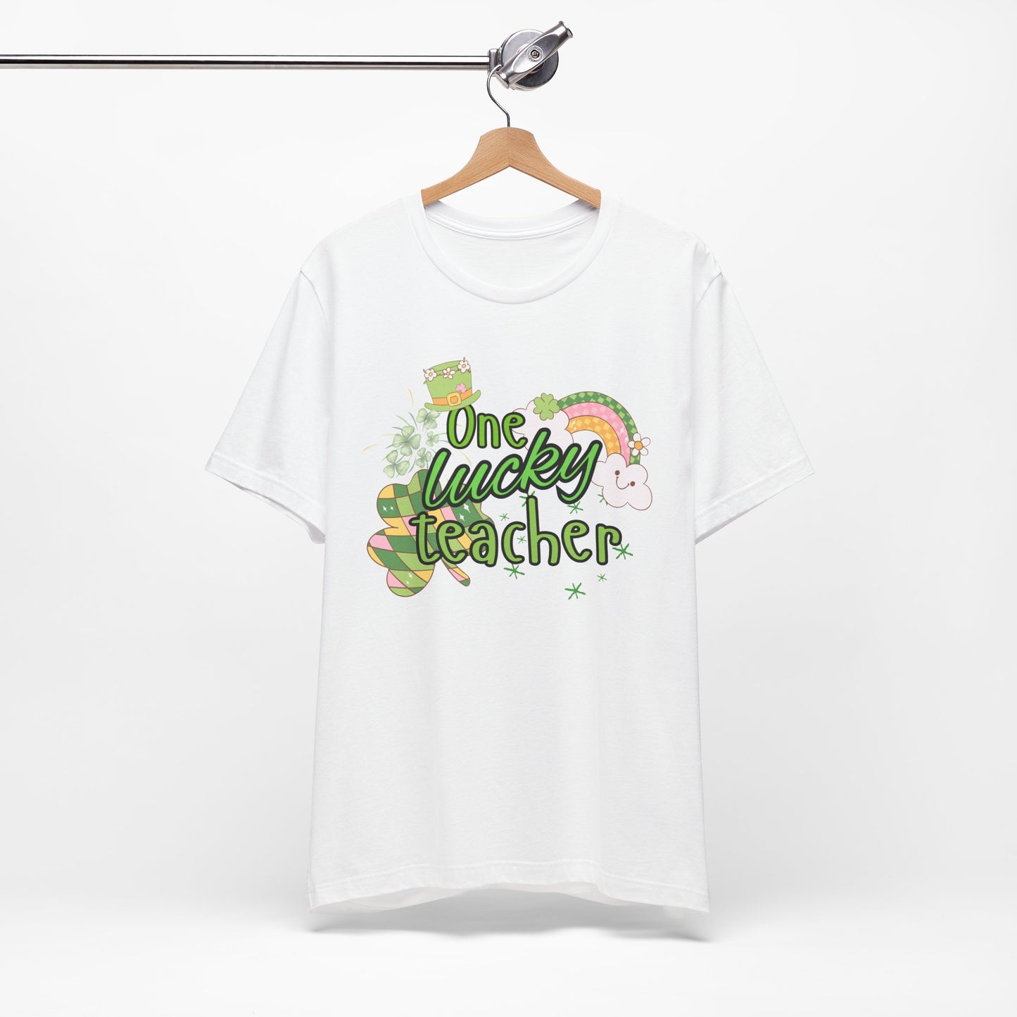'One Lucky Teacher' Unisex Jersey Short Sleeve Tee