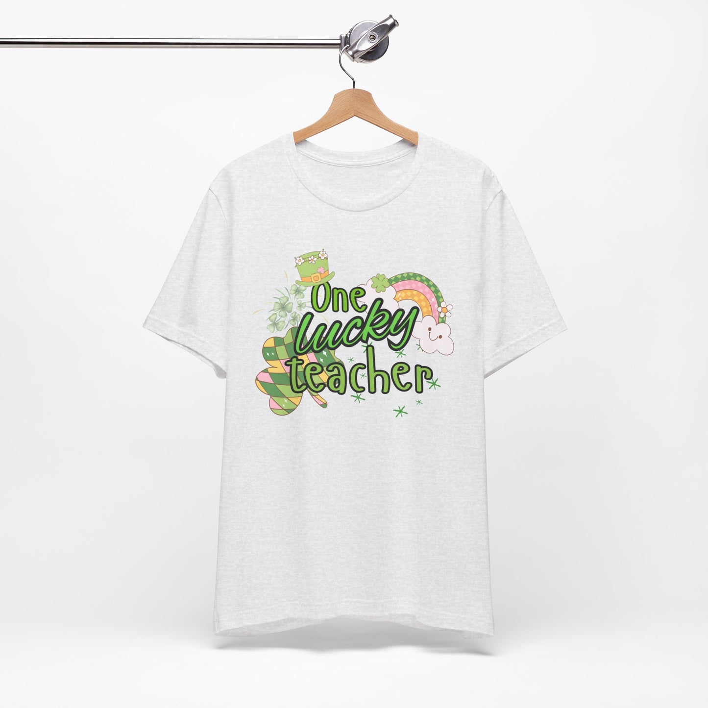 'One Lucky Teacher' Unisex Jersey Short Sleeve Tee