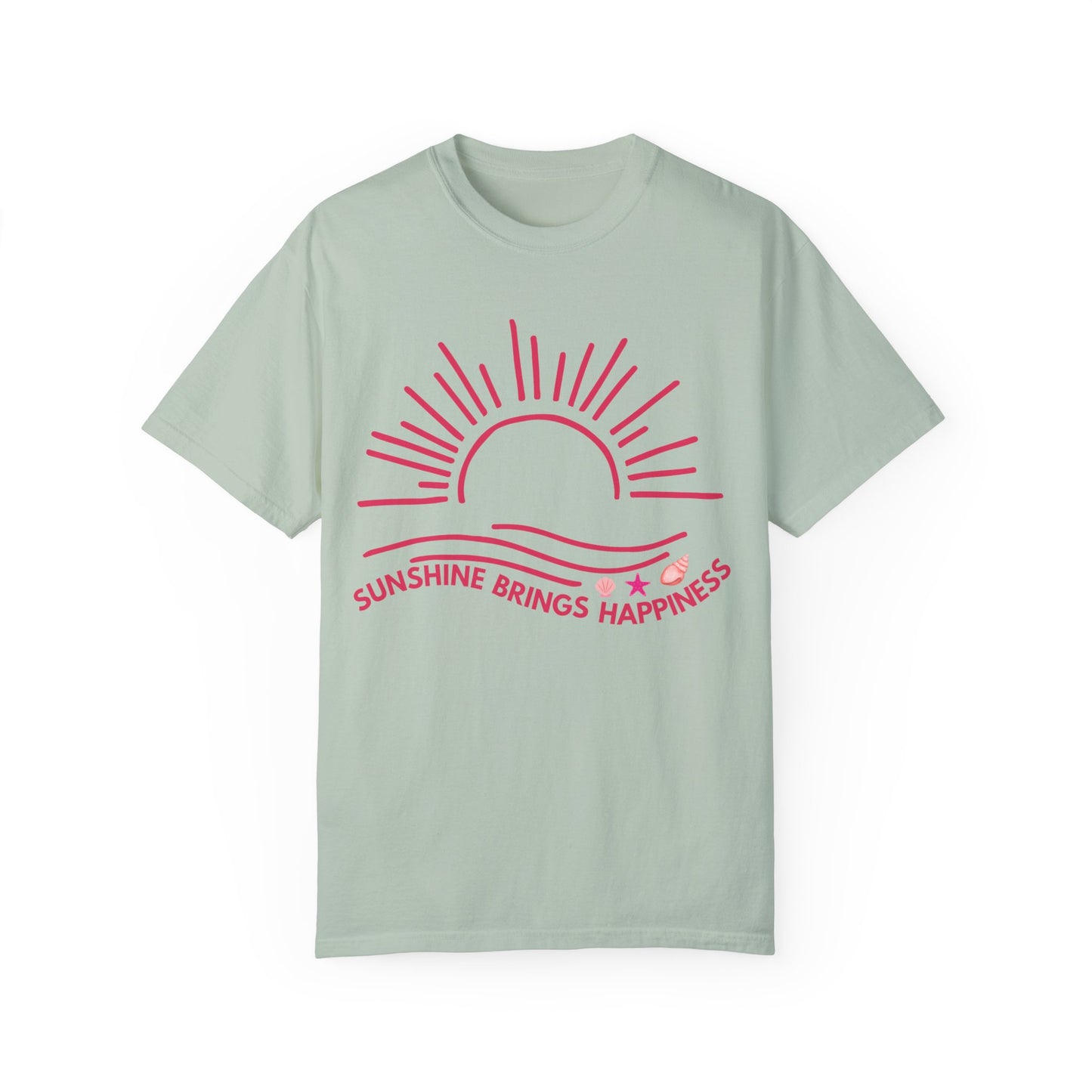 'Sunshine Brings Happiness' Unisex Garment-Dyed T-shirt