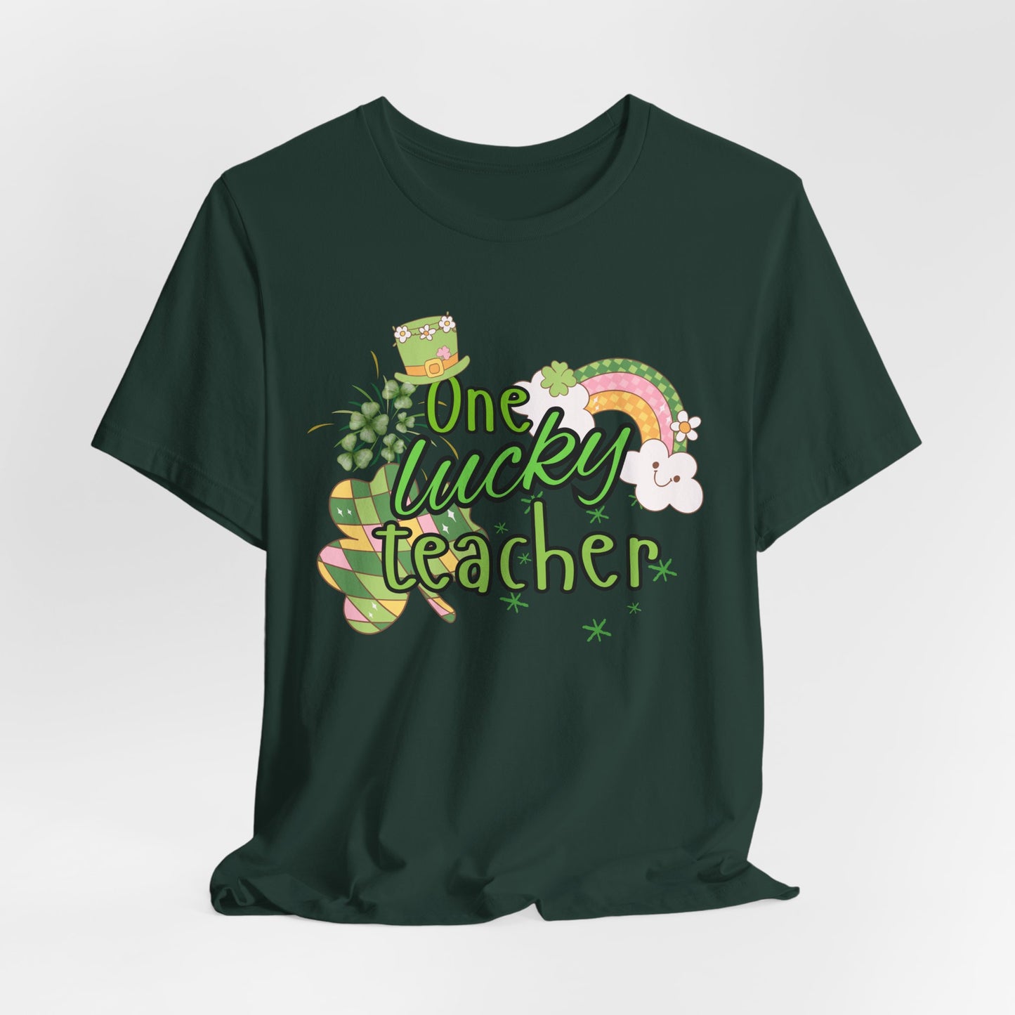 'One Lucky Teacher' Unisex Jersey Short Sleeve Tee