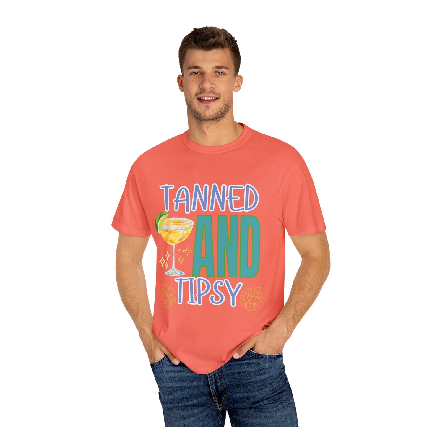 'Tanned and Tipsy' Unisex Garment-Dyed T-shirt
