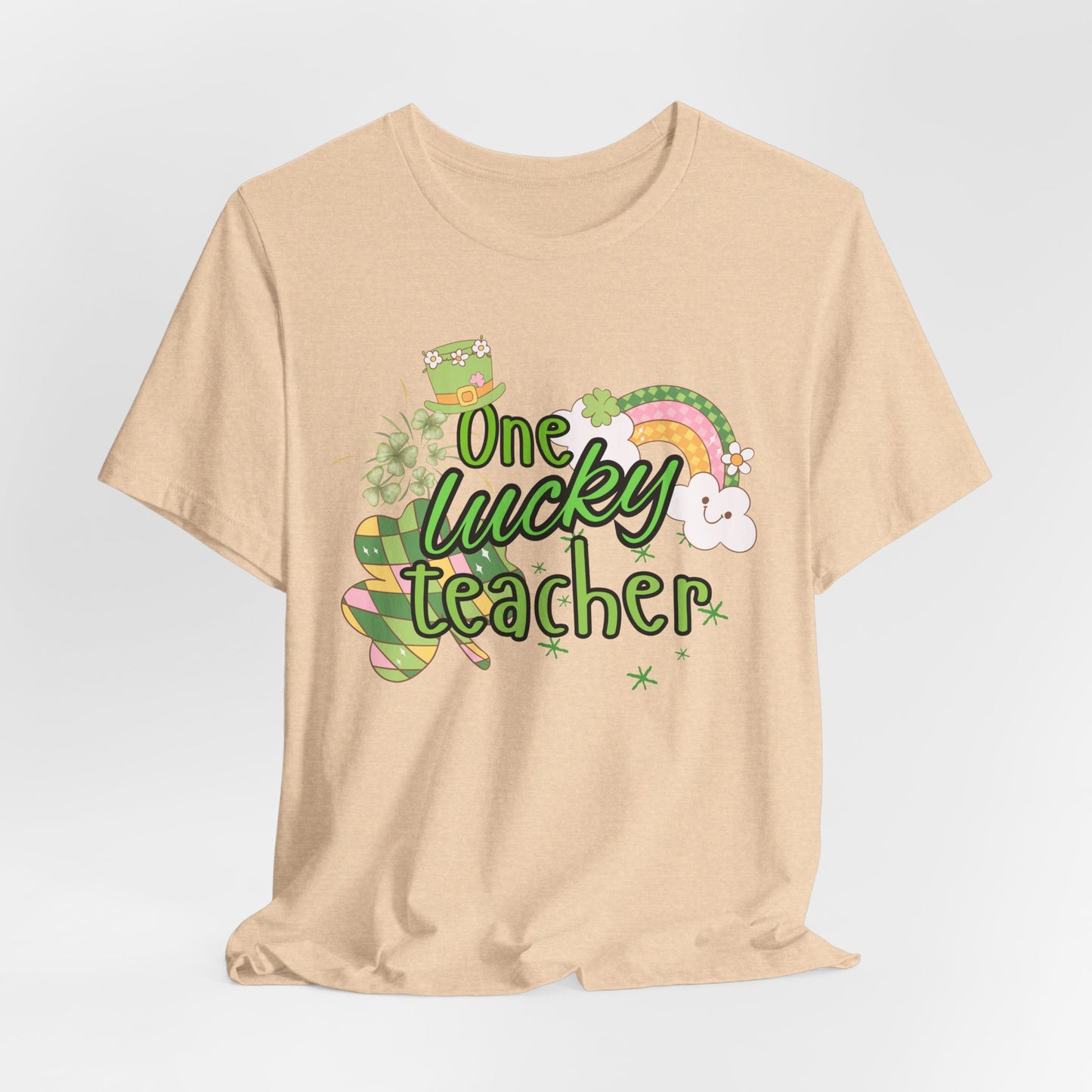 'One Lucky Teacher' Unisex Jersey Short Sleeve Tee