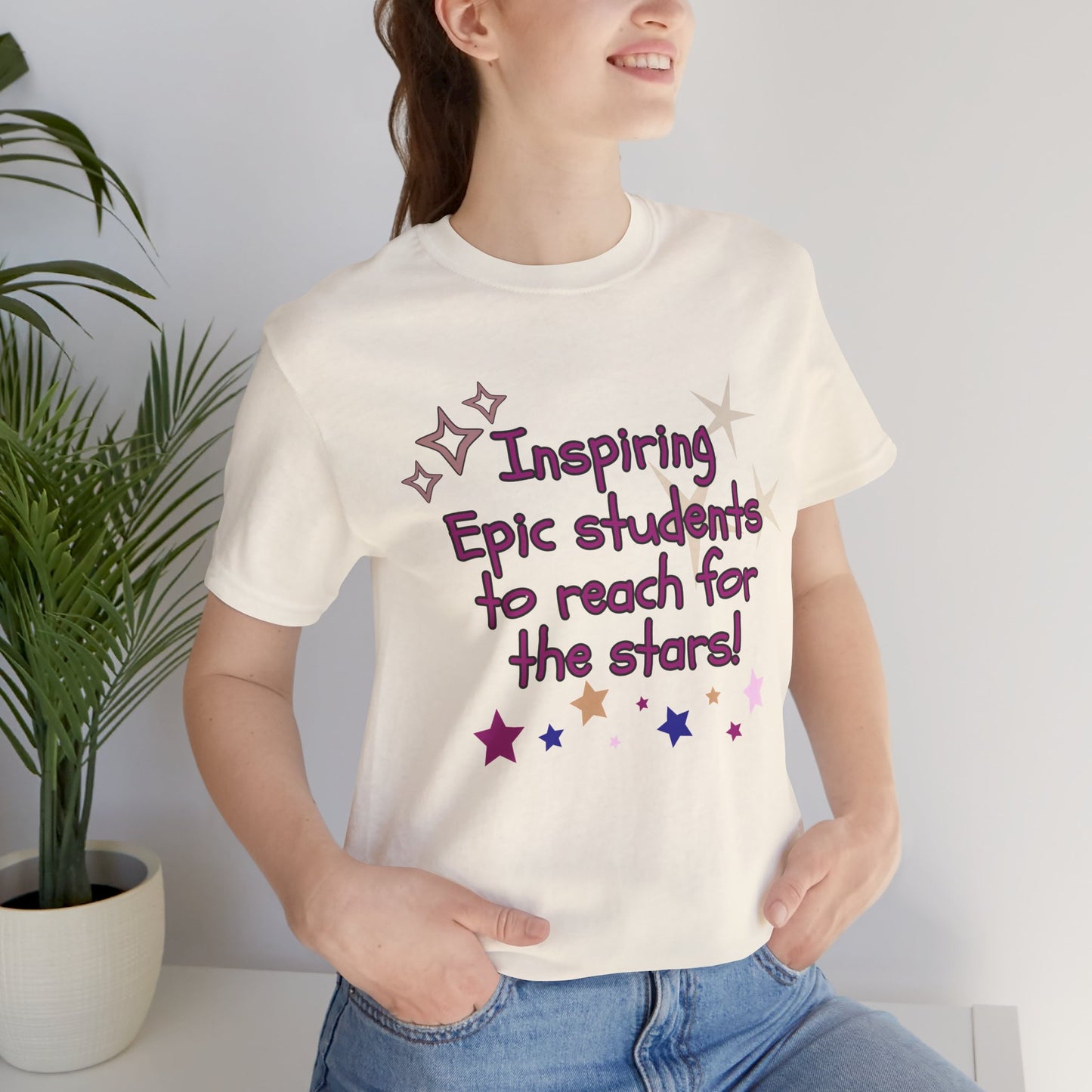 'Inspiring Epic Students To Reach For The Stars' Unisex Jersey Short Sleeve Tee