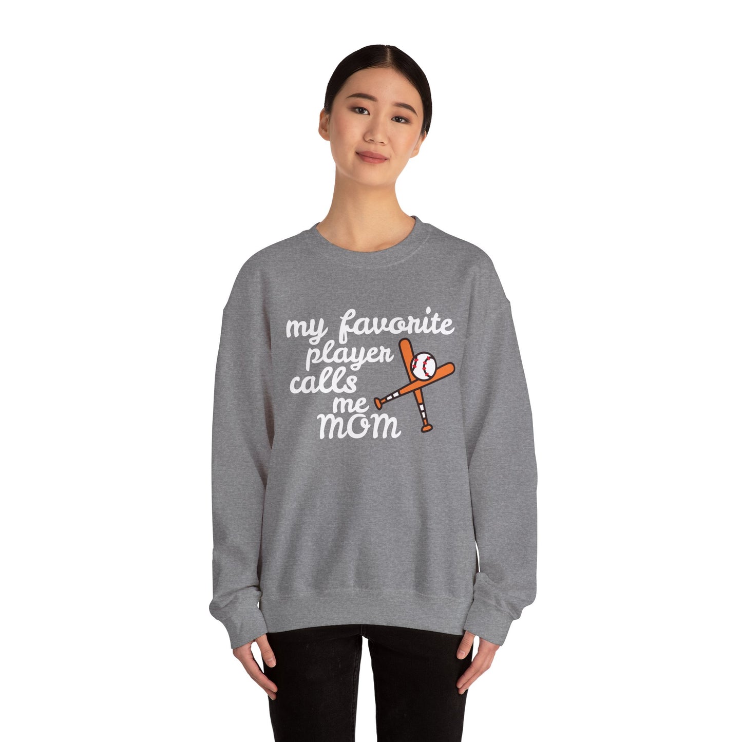 'My Favorite Player Calls Me Mom' Unisex Heavy Blend™ Crewneck Sweatshirt