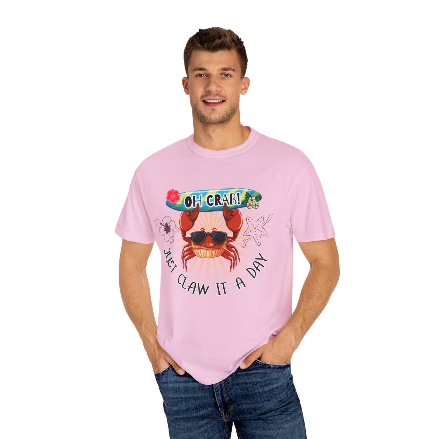 'Oh Crab! Just Claw It A Day' Unisex Garment-Dyed T-shirt