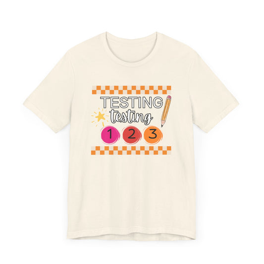 'Testing Testing 1 2 3' Unisex Jersey Short Sleeve Tee