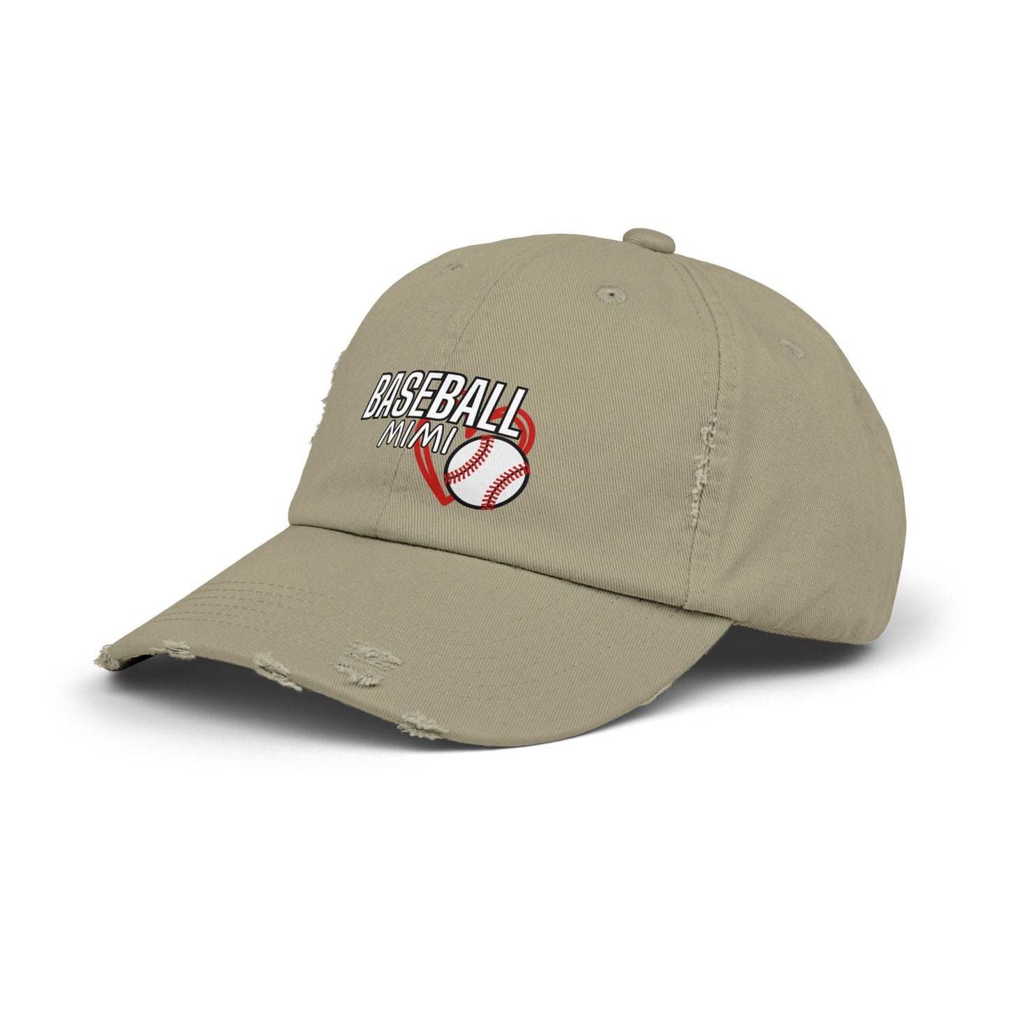 'Baseball Mimi' Unisex Distressed Cap