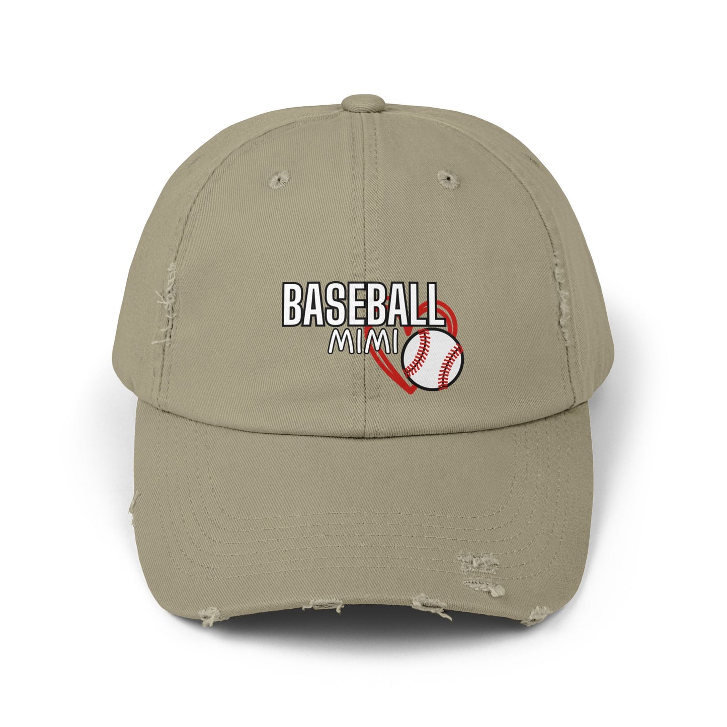 'Baseball Mimi' Unisex Distressed Cap