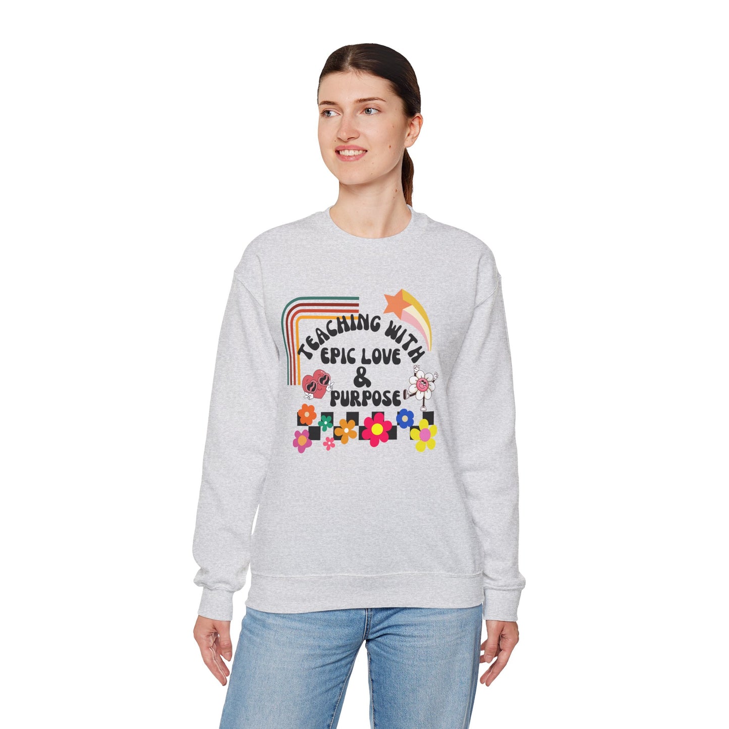 'Teaching With Epic Love & Purpose' Unisex Heavy Blend™ Crewneck Sweatshirt