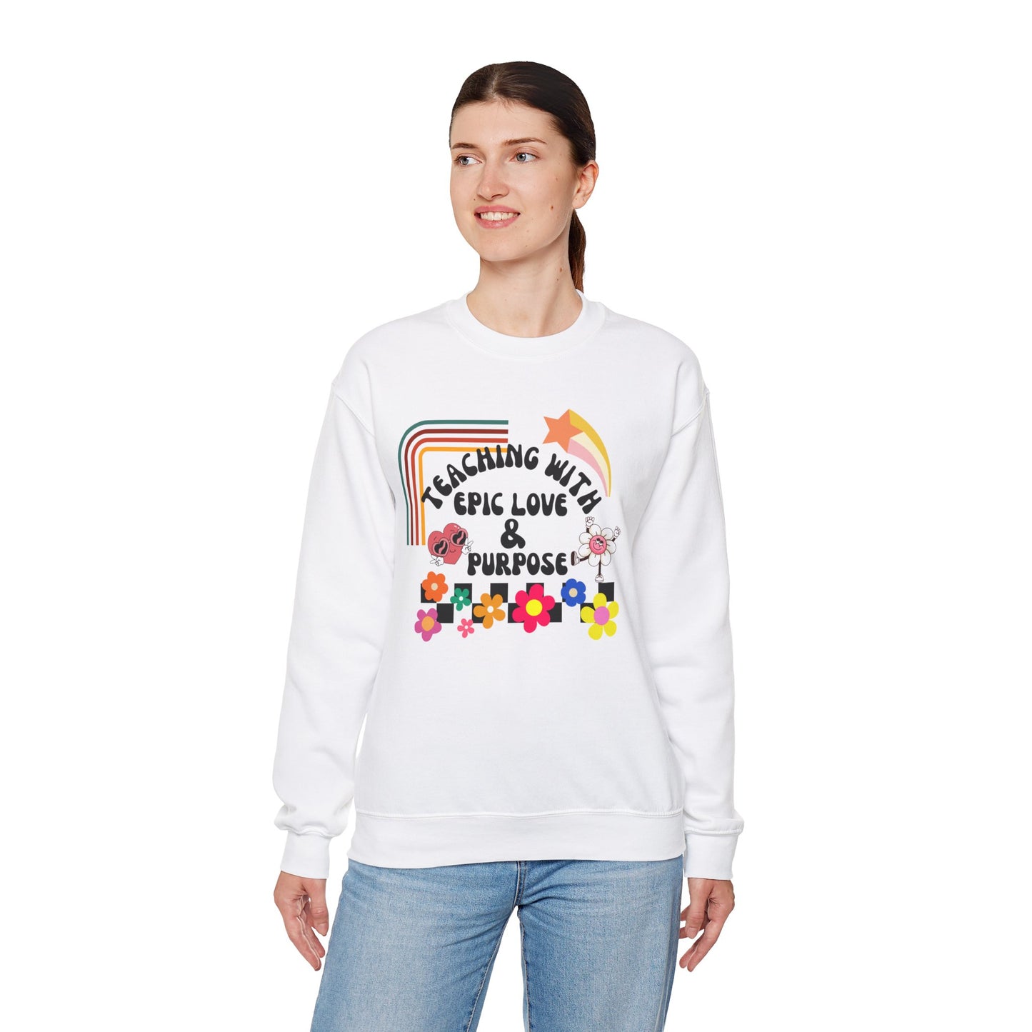 'Teaching With Epic Love & Purpose' Unisex Heavy Blend™ Crewneck Sweatshirt