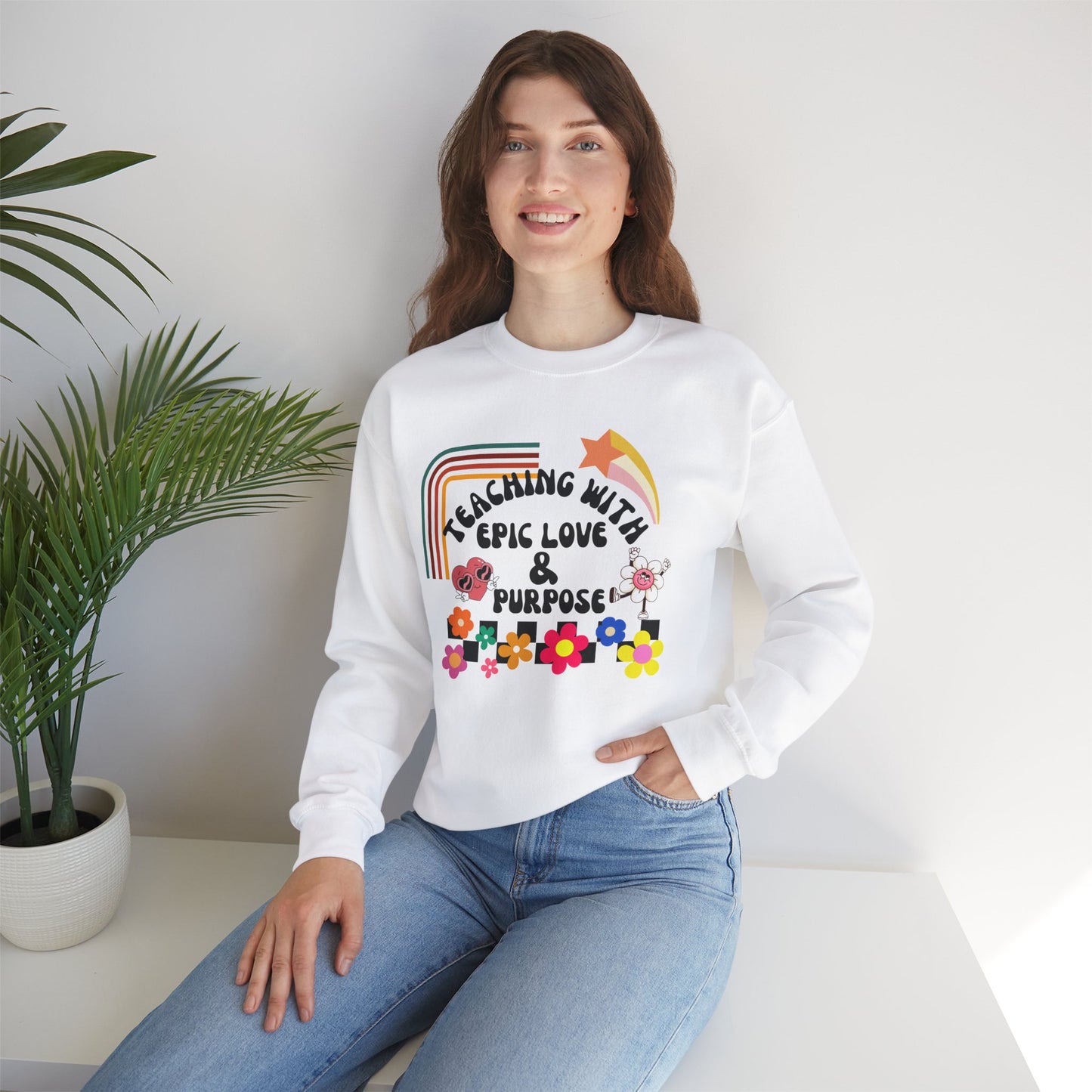 'Teaching With Epic Love & Purpose' Unisex Heavy Blend™ Crewneck Sweatshirt