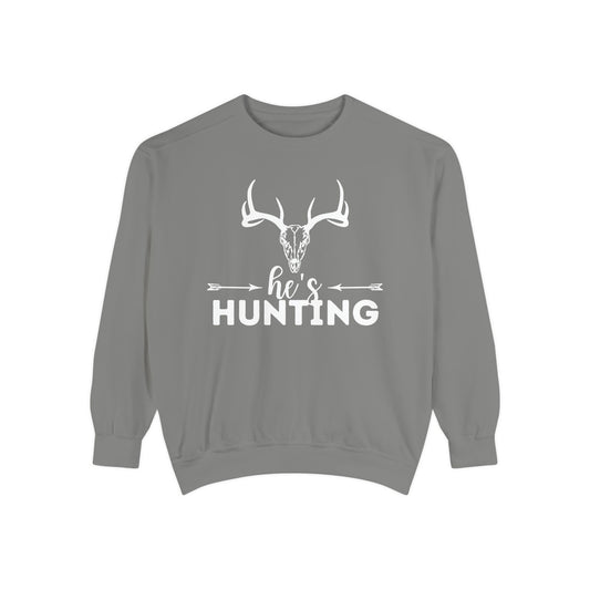 'he's hunting' Unisex Garment-Dyed Sweatshirt