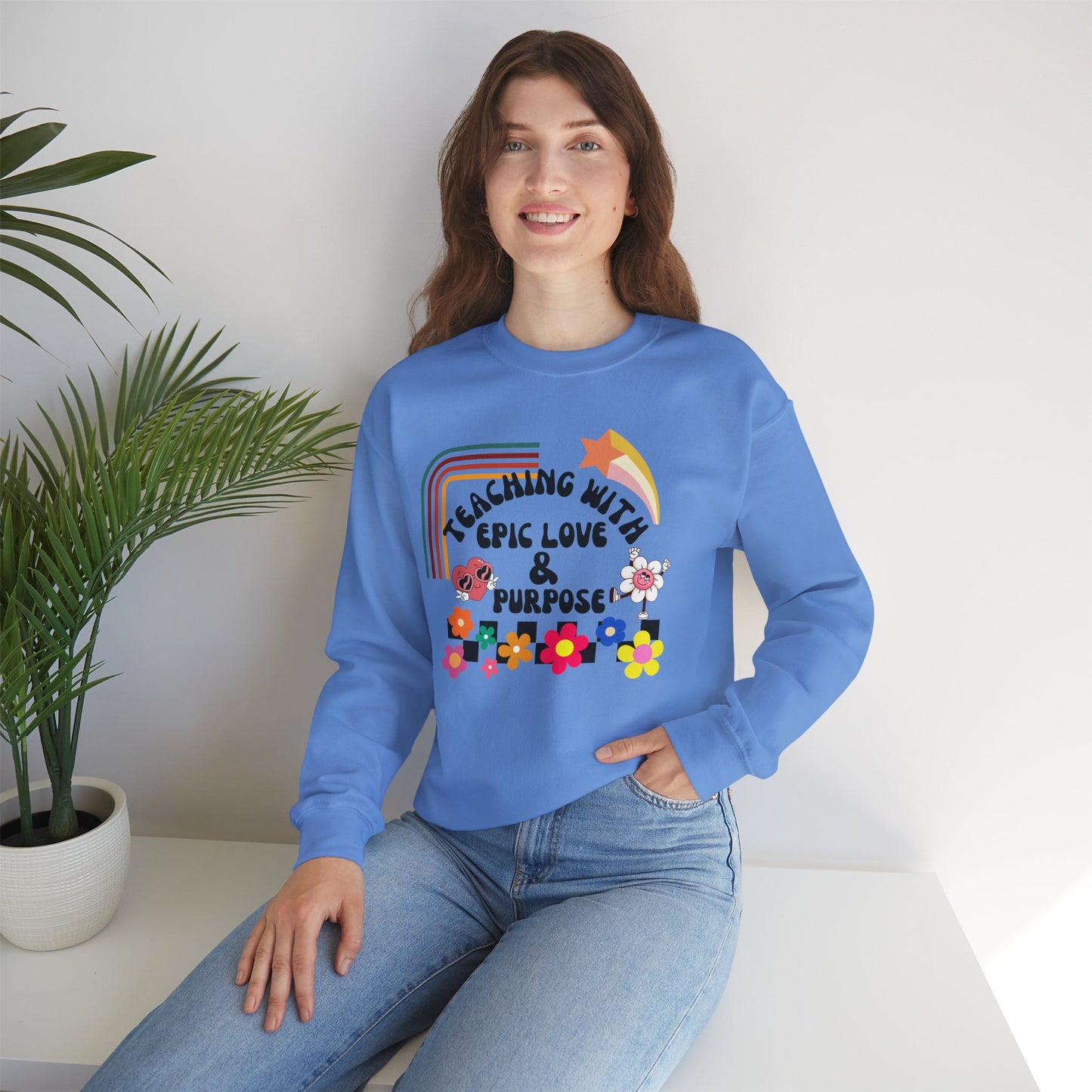 'Teaching With Epic Love & Purpose' Unisex Heavy Blend™ Crewneck Sweatshirt