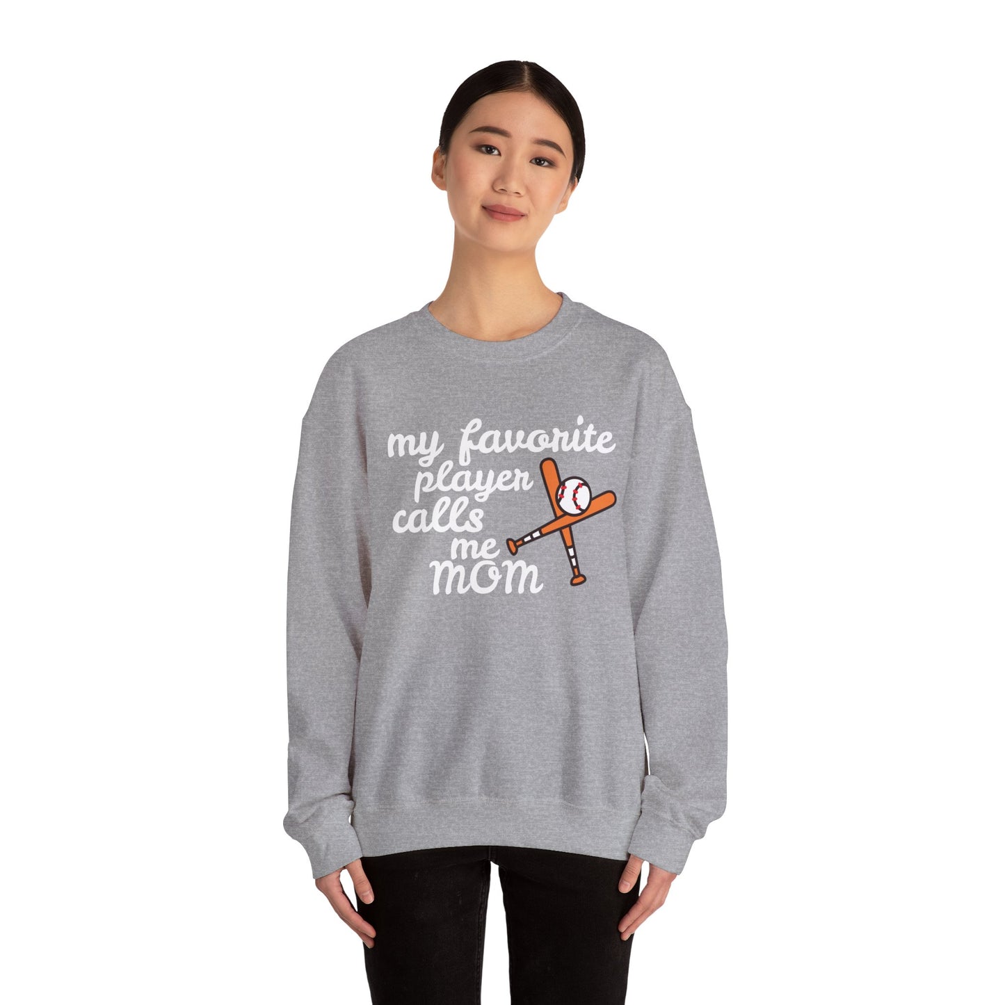 'My Favorite Player Calls Me Mom' Unisex Heavy Blend™ Crewneck Sweatshirt