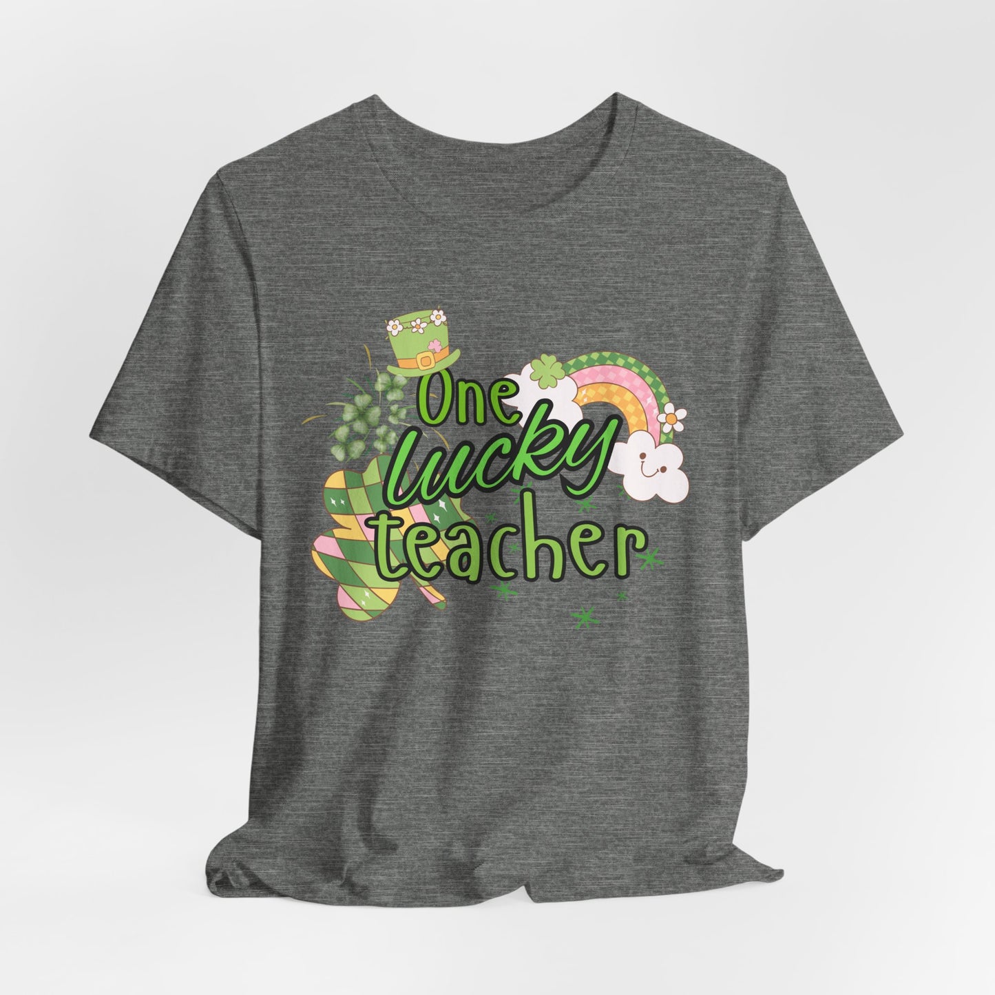'One Lucky Teacher' Unisex Jersey Short Sleeve Tee