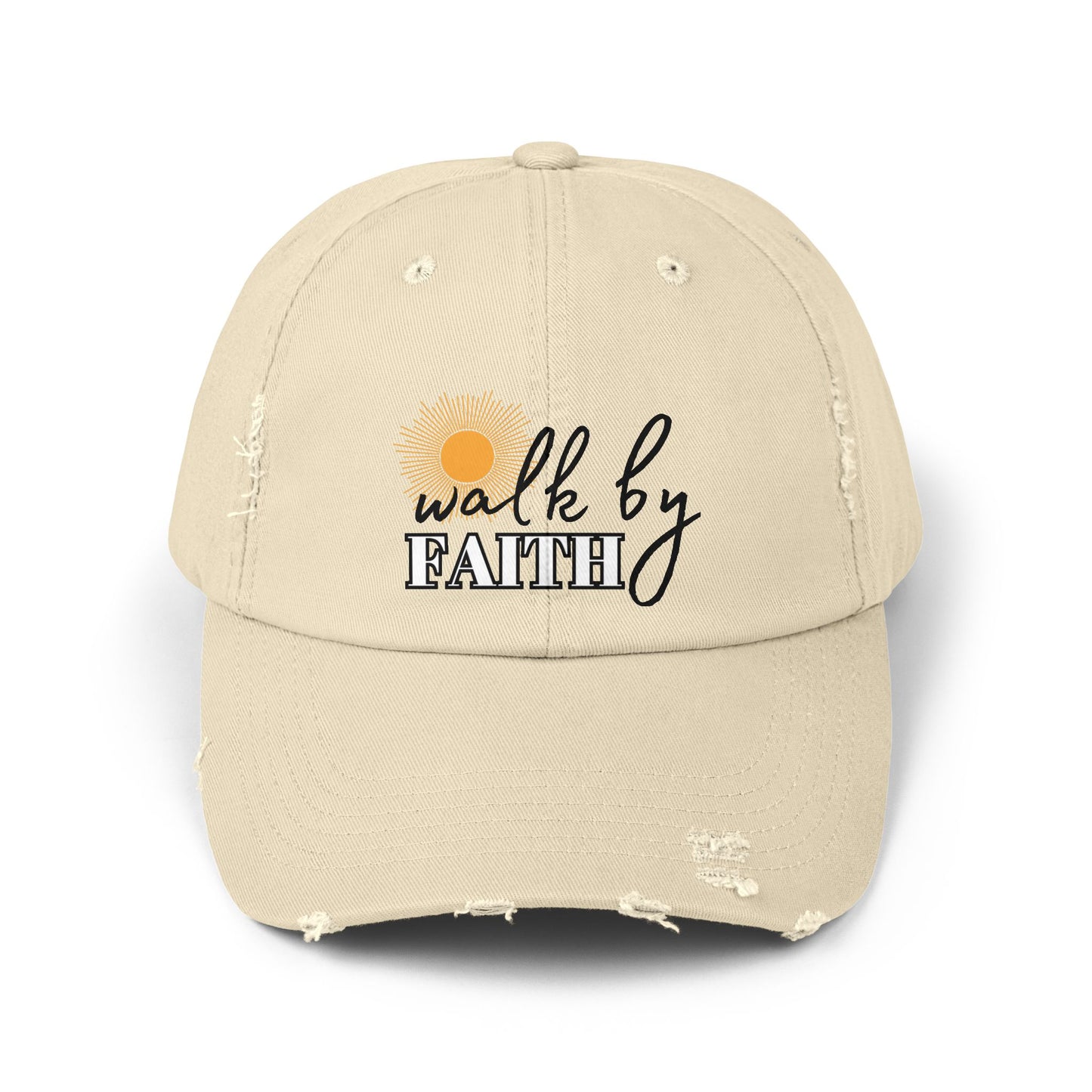 'Walk by Faith' Unisex Distressed Cap